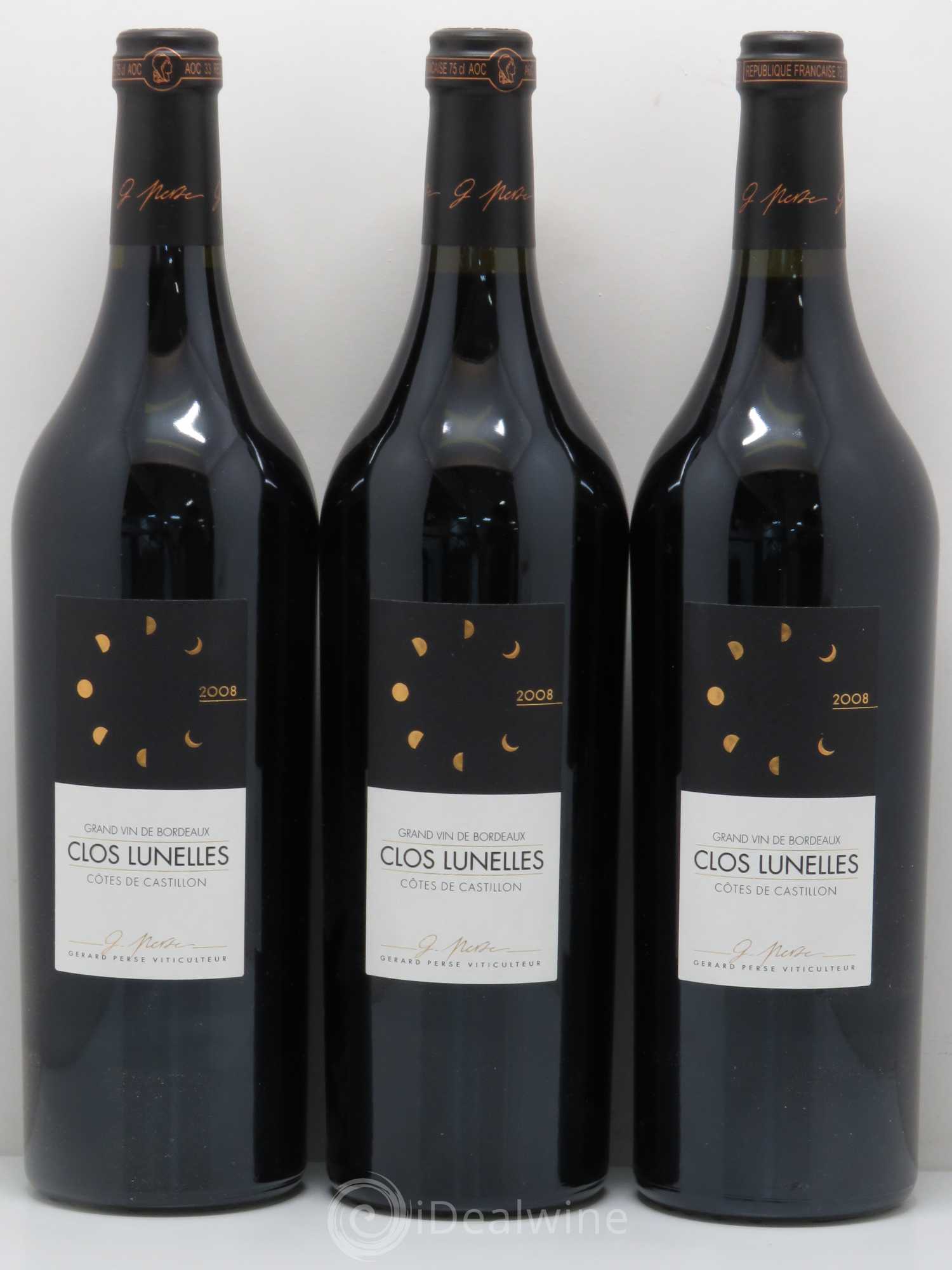 Clos Lunelles (sans prix de réserve) 2008 - Lot de 5 bouteilles - 1