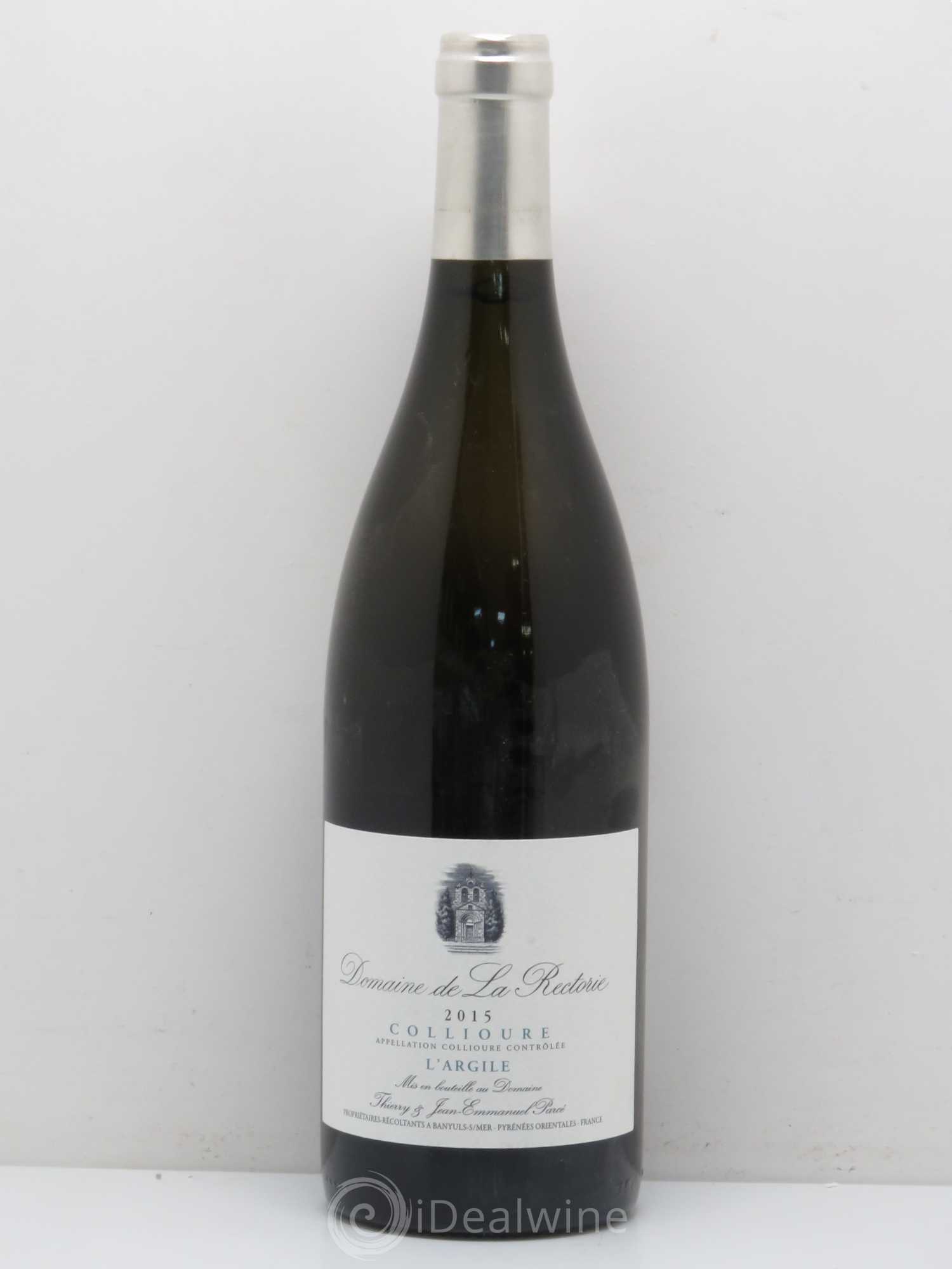 Collioure La Rectorie (Domaine de) L'Argile Thierry et Jean Emmanuel Parcé 2015 - Lot de 1 bouteille - 0