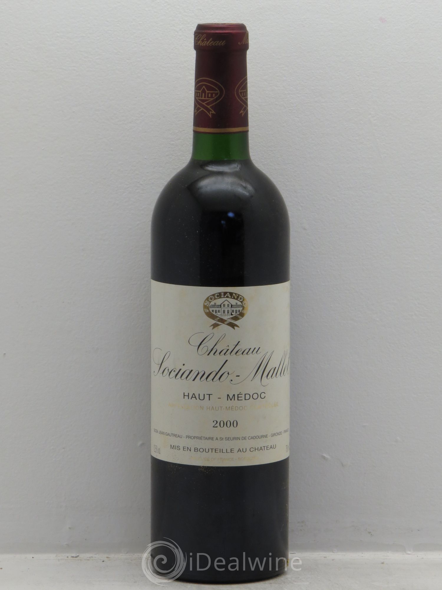 Château Sociando Mallet 2000 - Lot de 1 bouteille - 0