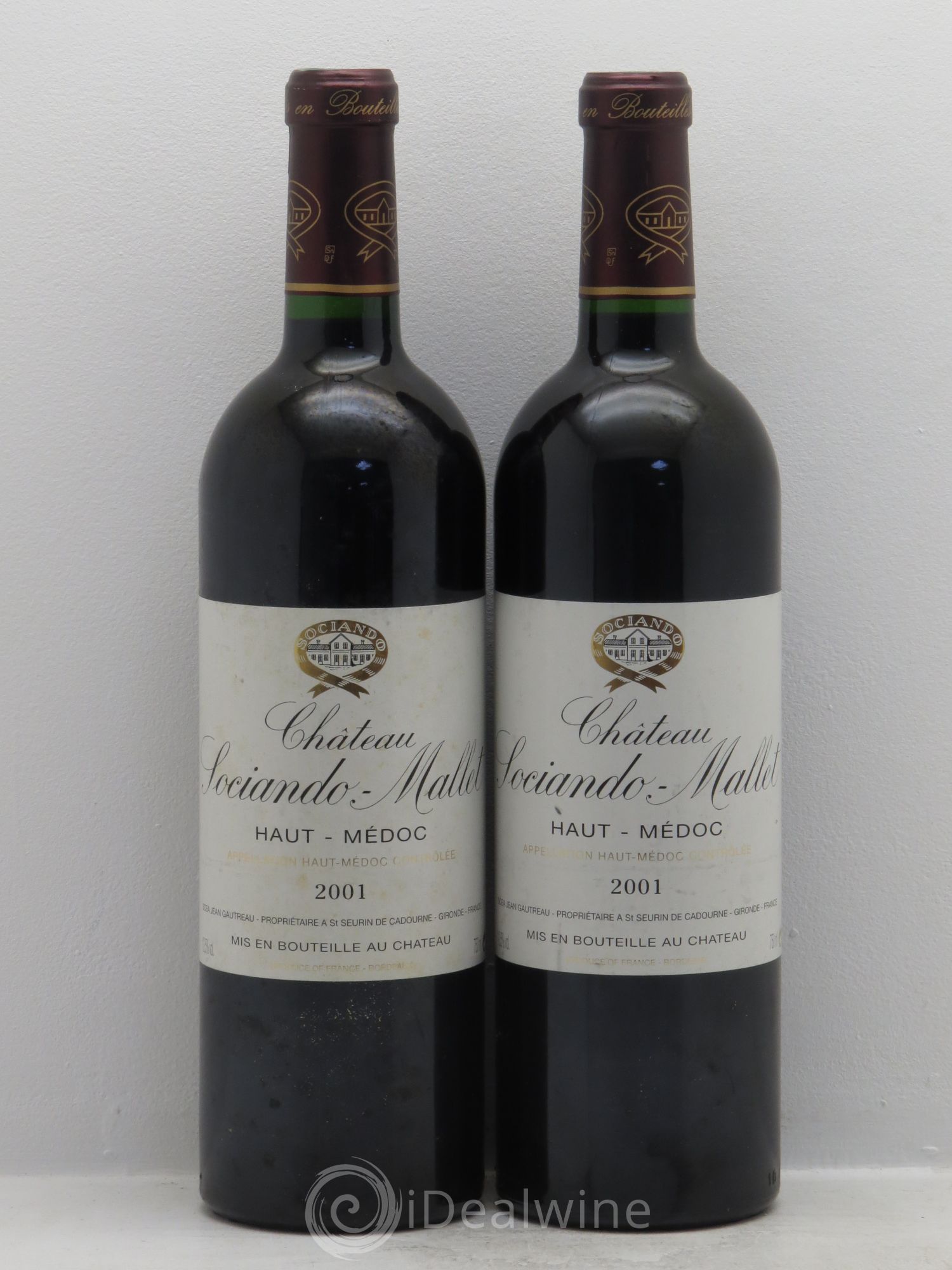 Château Sociando Mallet 2001 - Lot de 2 bouteilles - 0