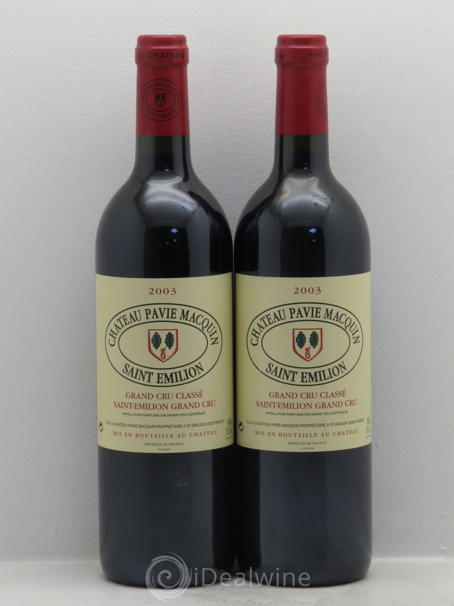 Château Pavie Macquin 1er Grand Cru Classé B 2003 - Lot de 2 bouteilles - 0