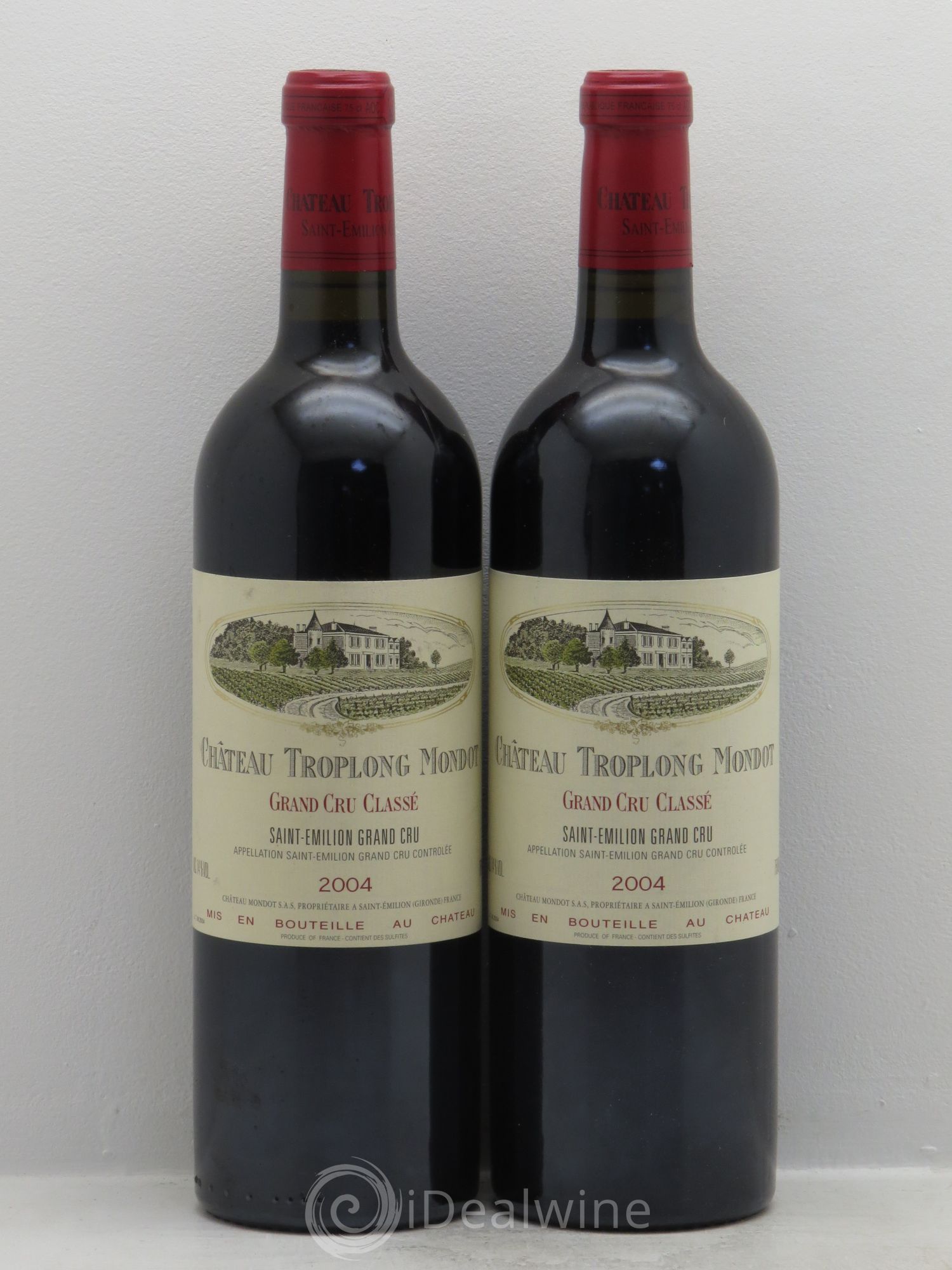 Château Troplong Mondot 1er Grand Cru Classé B 2004 - Lot de 2 bouteilles - 0