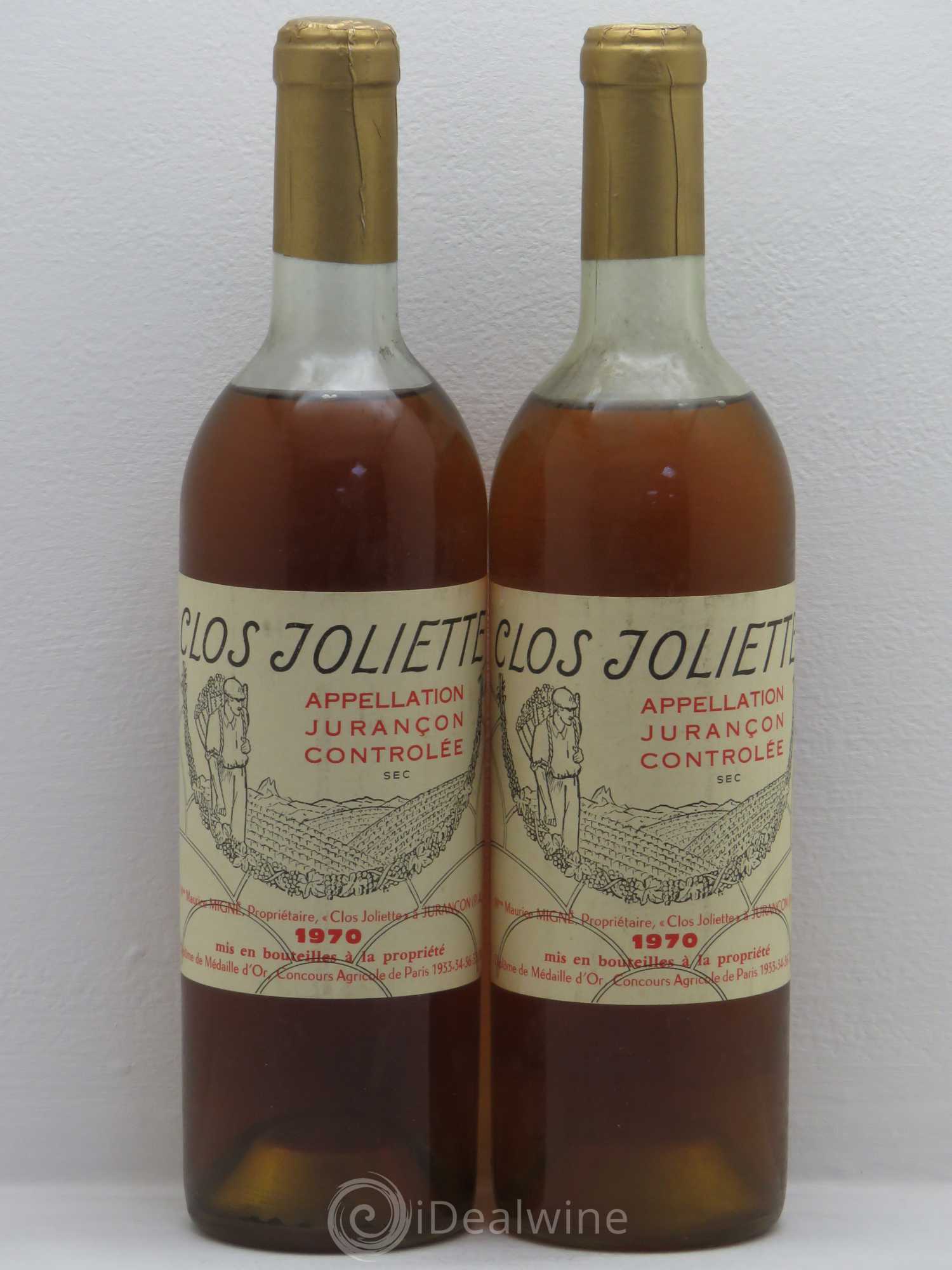 Jurançon Clos Joliette Sec 1970 - Lotto di 2 bottiglie - 0