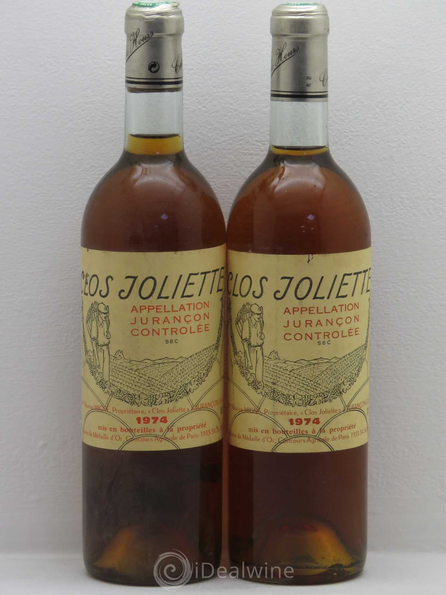 Jurançon Clos Joliette Sec 1974 - Lotto di 2 bottiglie - 0