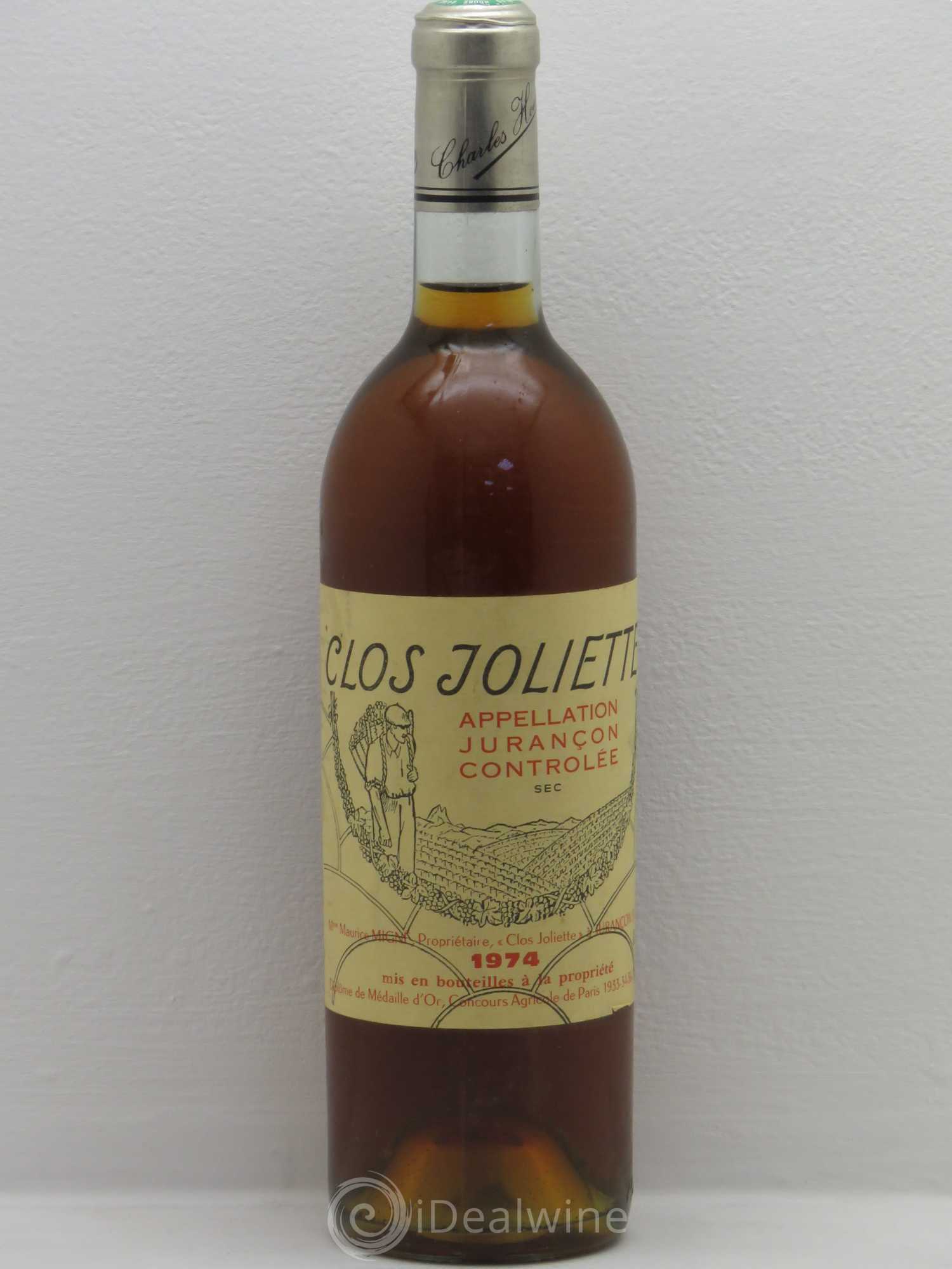 Jurançon Clos Joliette Sec 1974 - Lotto di 1 bottiglia - 0