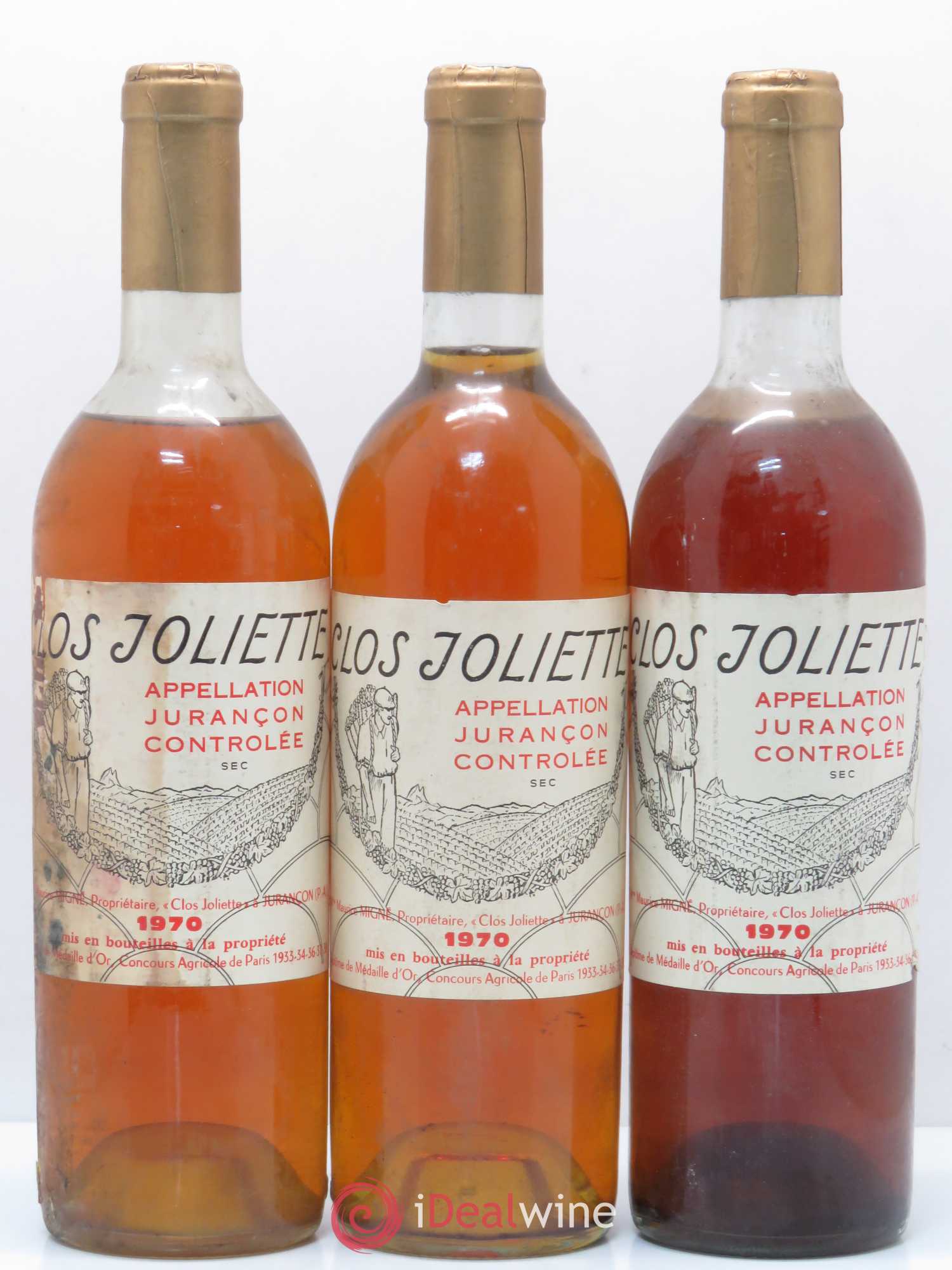 Jurançon Clos Joliette Sec 1970 - Lotto di 3 bottiglie - 0