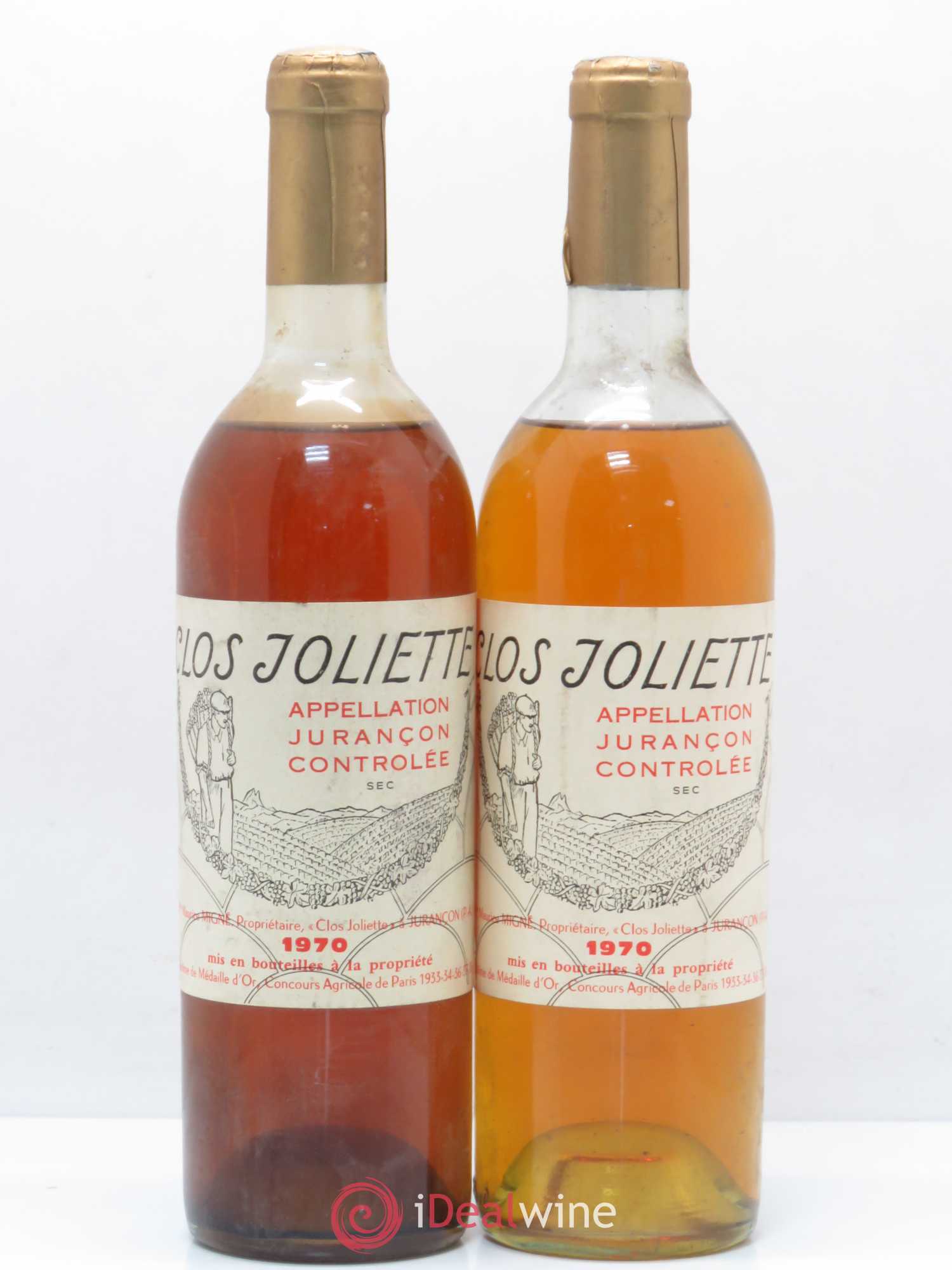 Jurançon Clos Joliette Sec 1970 - Lotto di 2 bottiglie - 0