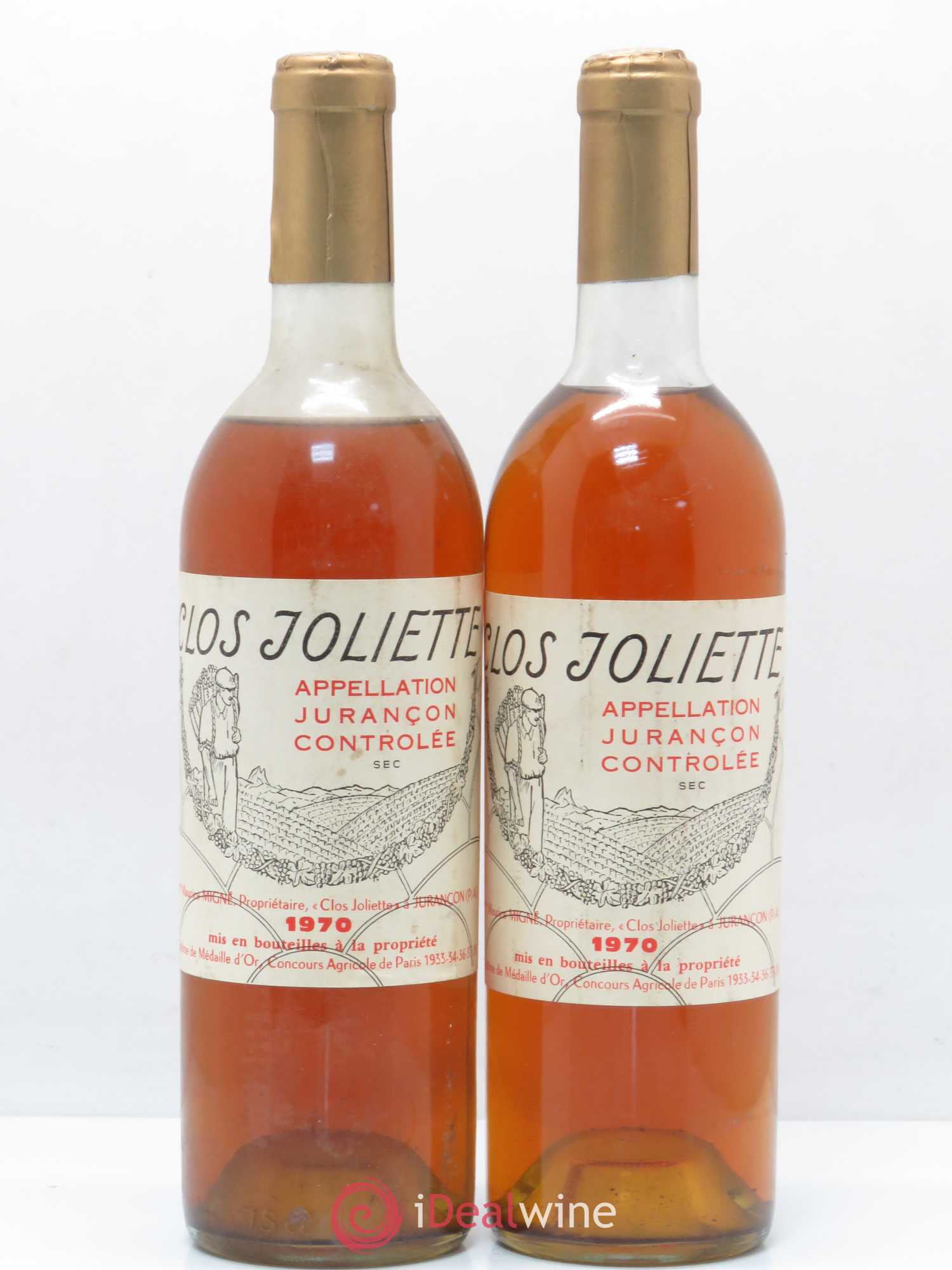 Jurançon Clos Joliette Sec 1970 - Lotto di 2 bottiglie - 0