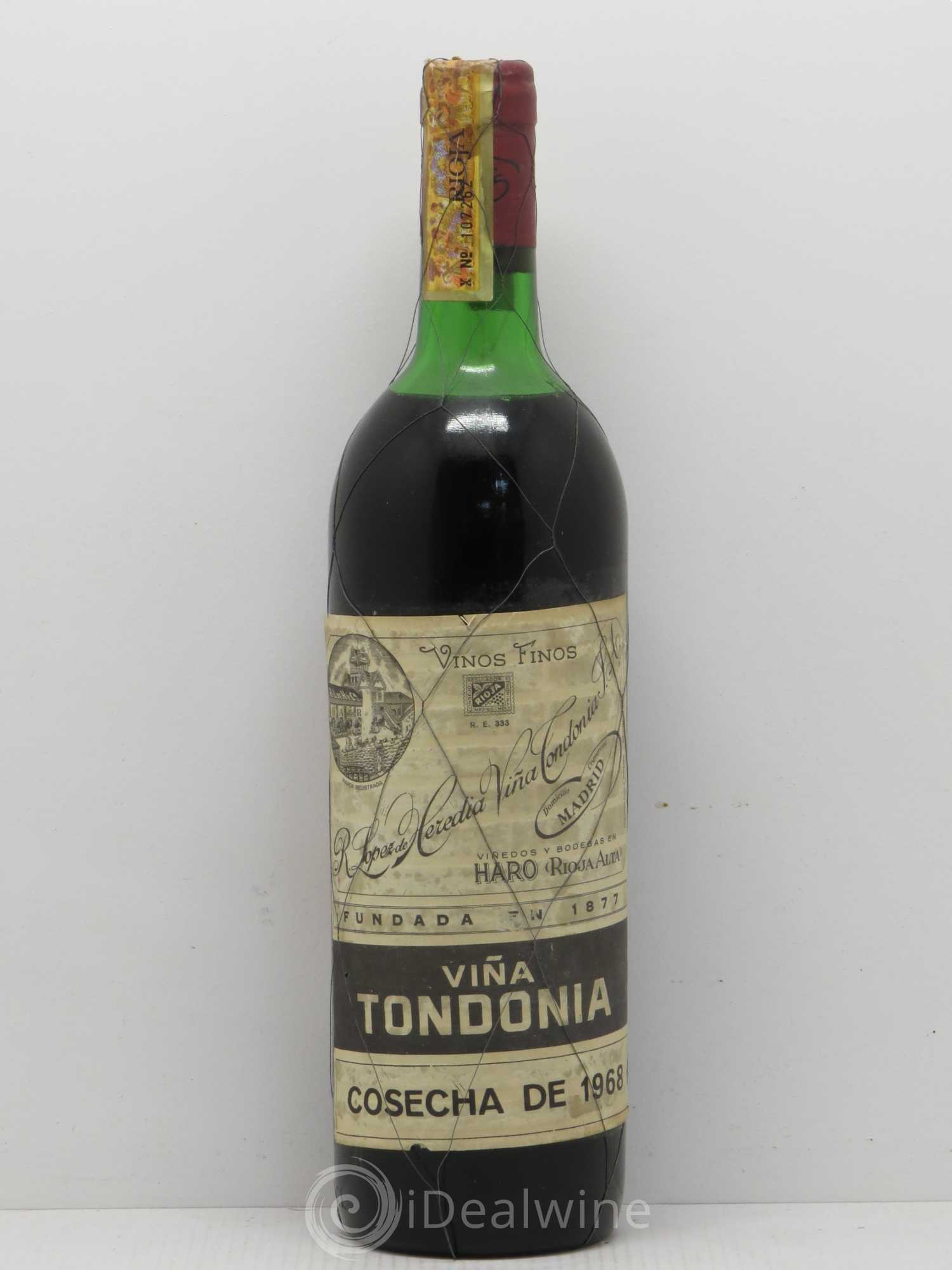 Rioja DOCA Reserva Vina Tondonia R. Lopez de Heredia (sans prix de réserve) 1968 - Lot de 1 bouteille - 0
