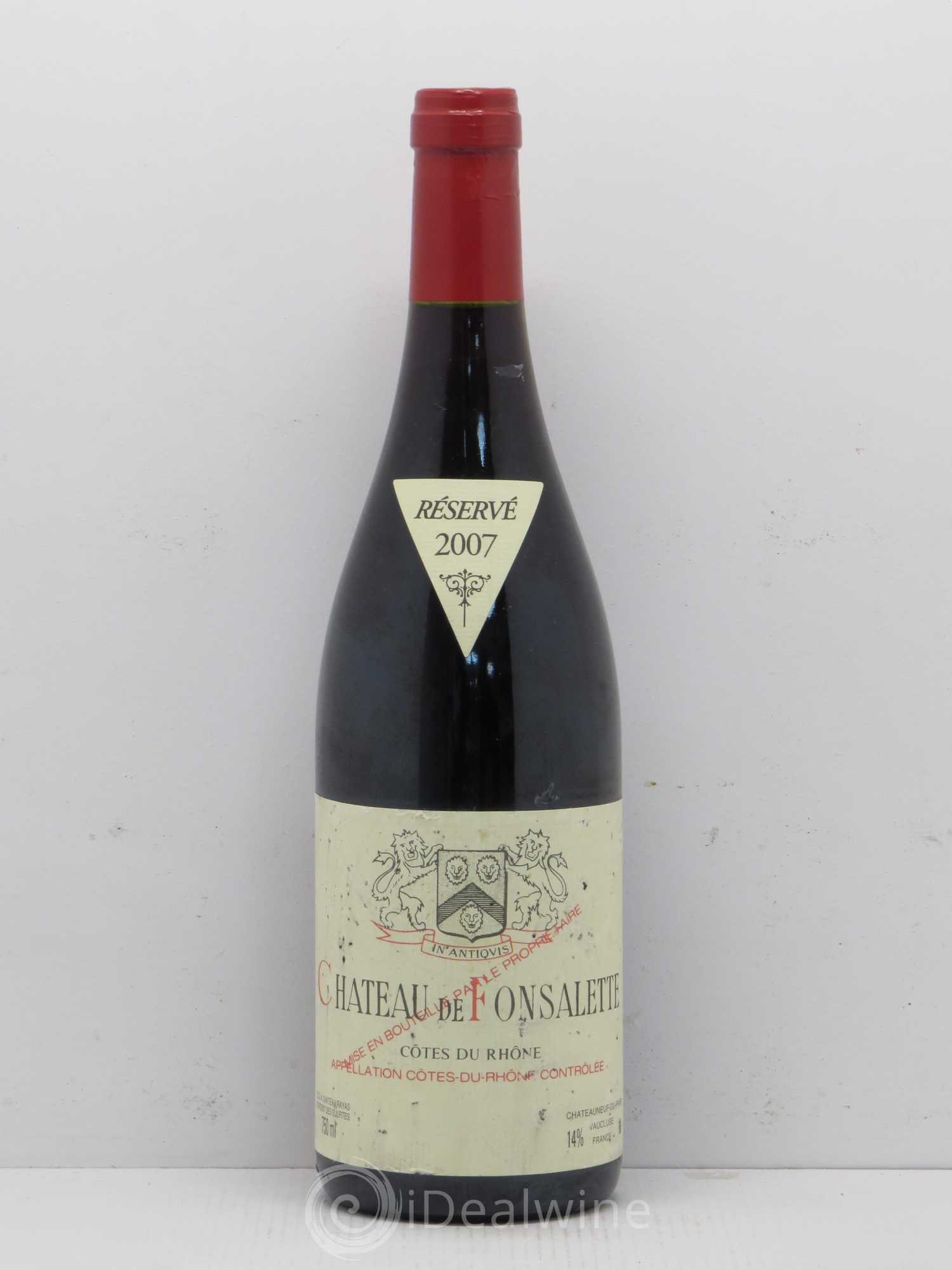Côtes-du-Rhône Château de Fonsalette Emmanuel Reynaud 2007 - Lot de 1 bouteille - 0
