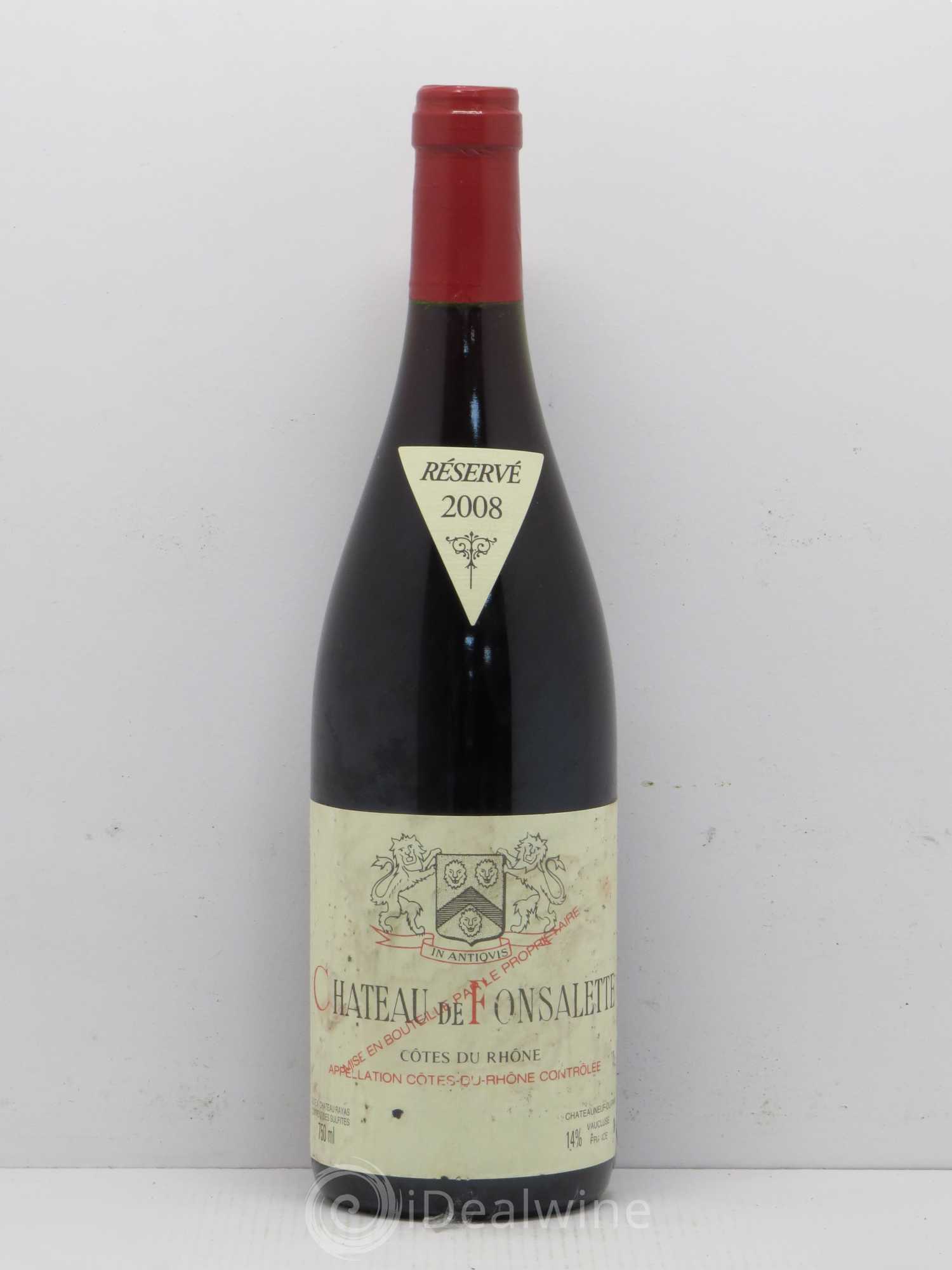 Côtes-du-Rhône Château de Fonsalette Emmanuel Reynaud 2008 - Lot de 1 bouteille - 0
