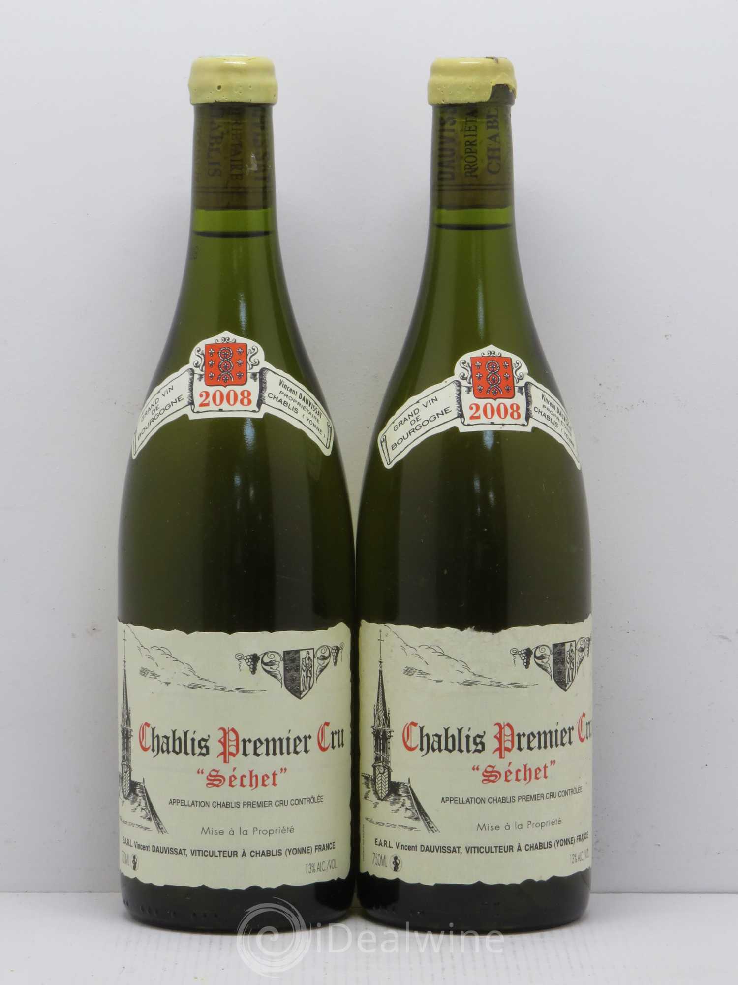 Chablis 1er Cru Séchet Vincent Dauvissat (Domaine) 2008 - Lot de 2 bouteilles - 0