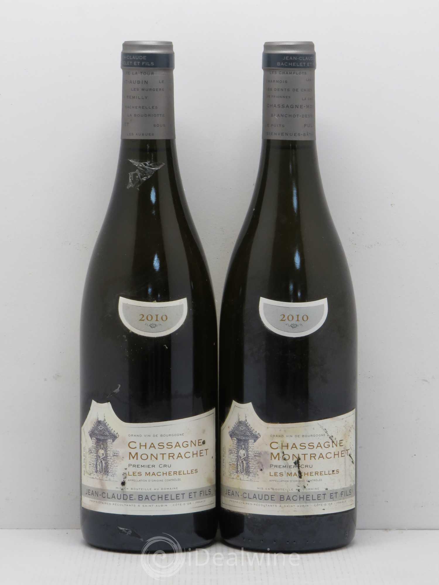 Chassagne-Montrachet 1er Cru Les Macherelles Jean Claude Bachelet Et Fils (sans prix de réserve) 2010 - Posten von 2 Flaschen - 0