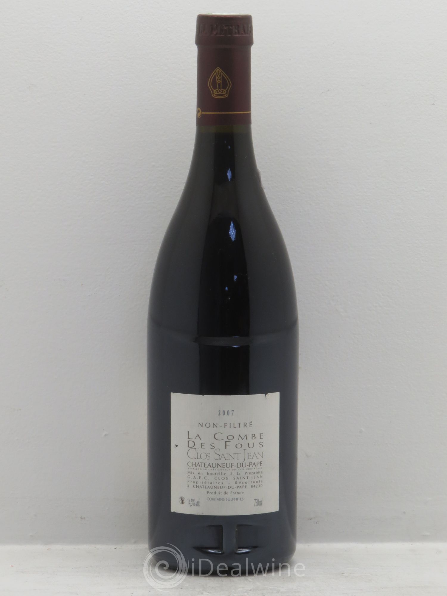 Châteauneuf-du-Pape Clos Saint-Jean La Combe des Fous Pascal et Vincent Maurel 2007 - Lot de 1 bouteille - 1