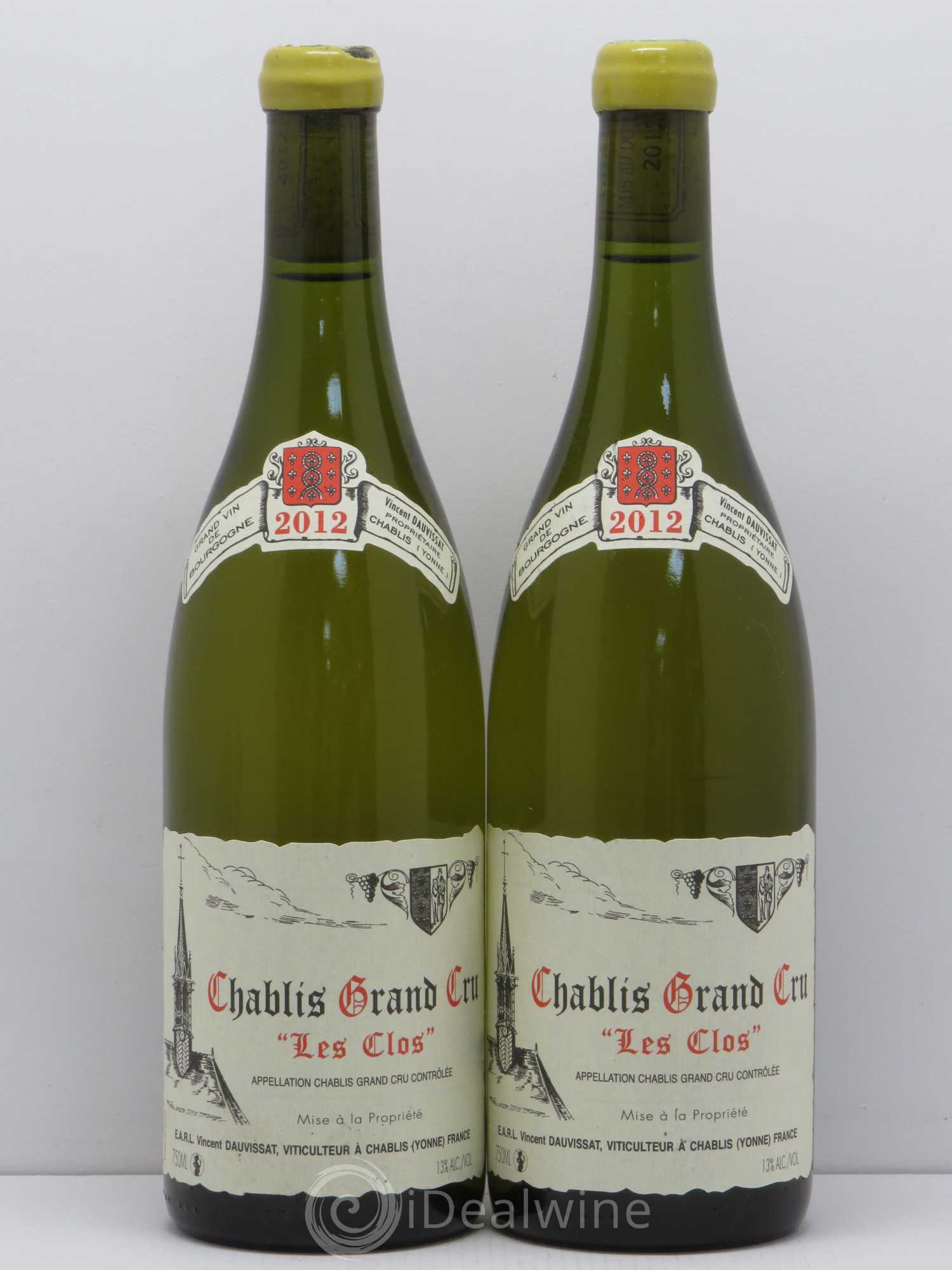 Chablis Grand Cru Les Clos Vincent Dauvissat (Domaine) 2012 - Lot de 2 bouteilles - 0