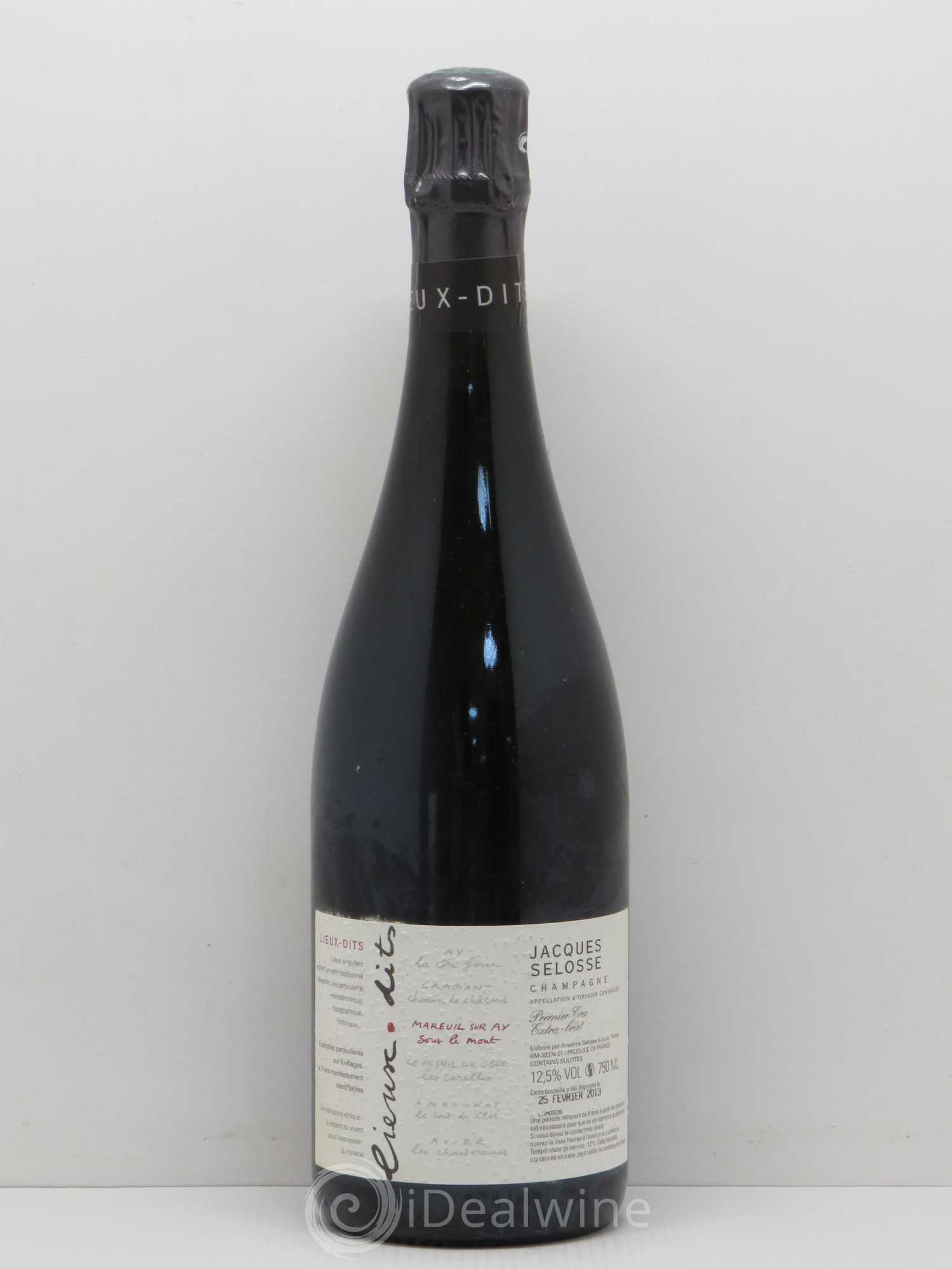 Mareuil sur Ay Sous le Mont Extra-Brut Jacques Selosse - Lot de 1 bouteille - 0