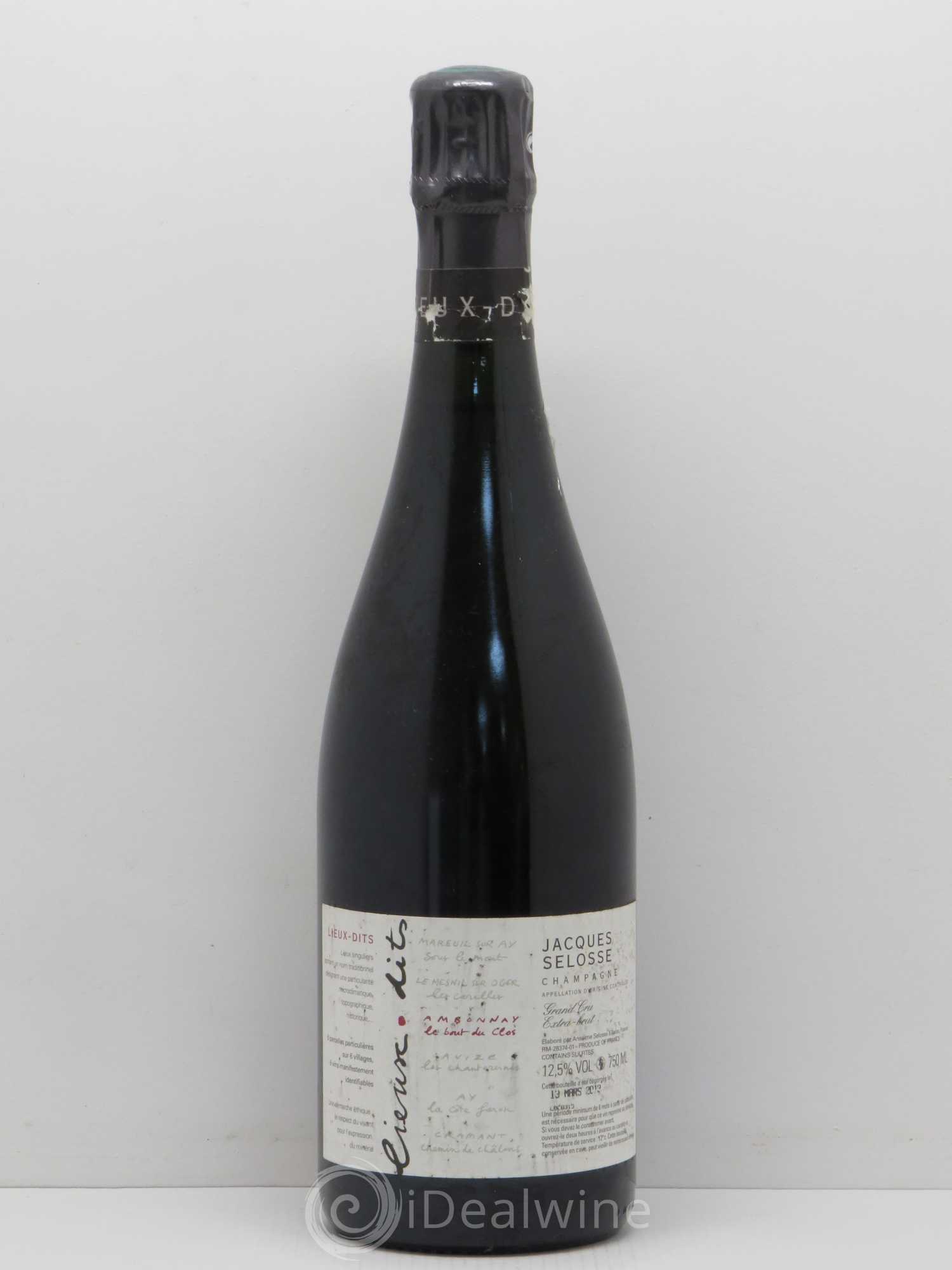 Ambonnay Le Bout du Clos Grand Cru Extra-Brut Jacques Selosse - Lot de 1 bouteille - 0