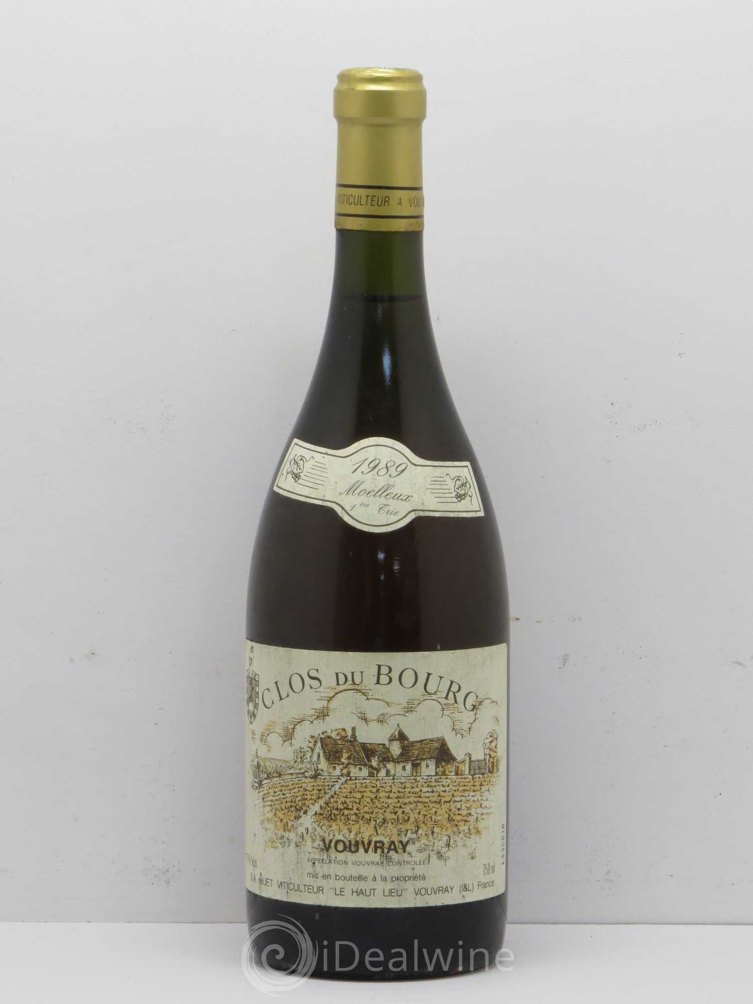 Vouvray Clos du Bourg Moelleux 1ère trie Domaine Huet 1989 - Lot de 1 bouteille - 0