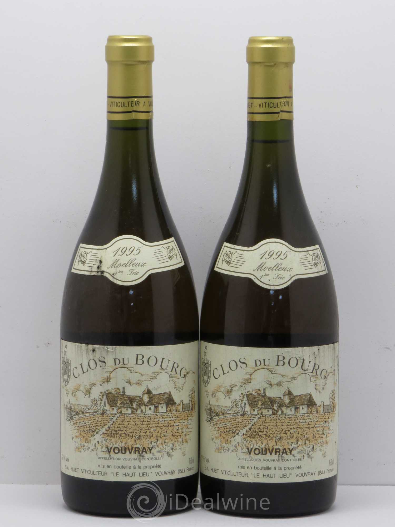Vouvray Clos du Bourg Moelleux 1ère trie Domaine Huet 1995 - Lotto di 2 bottiglie - 0
