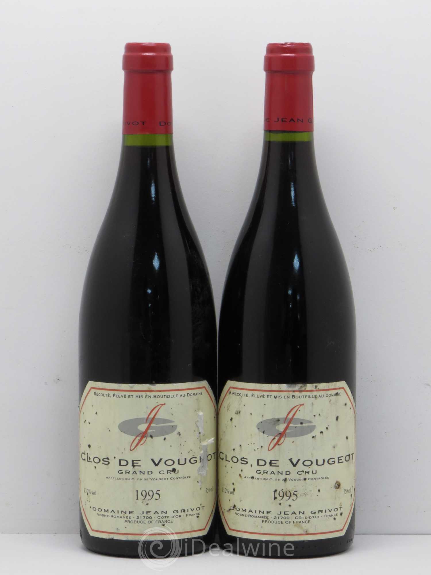 Clos de Vougeot Grand Cru Jean Grivot 1995 - Lot de 2 bouteilles - 0
