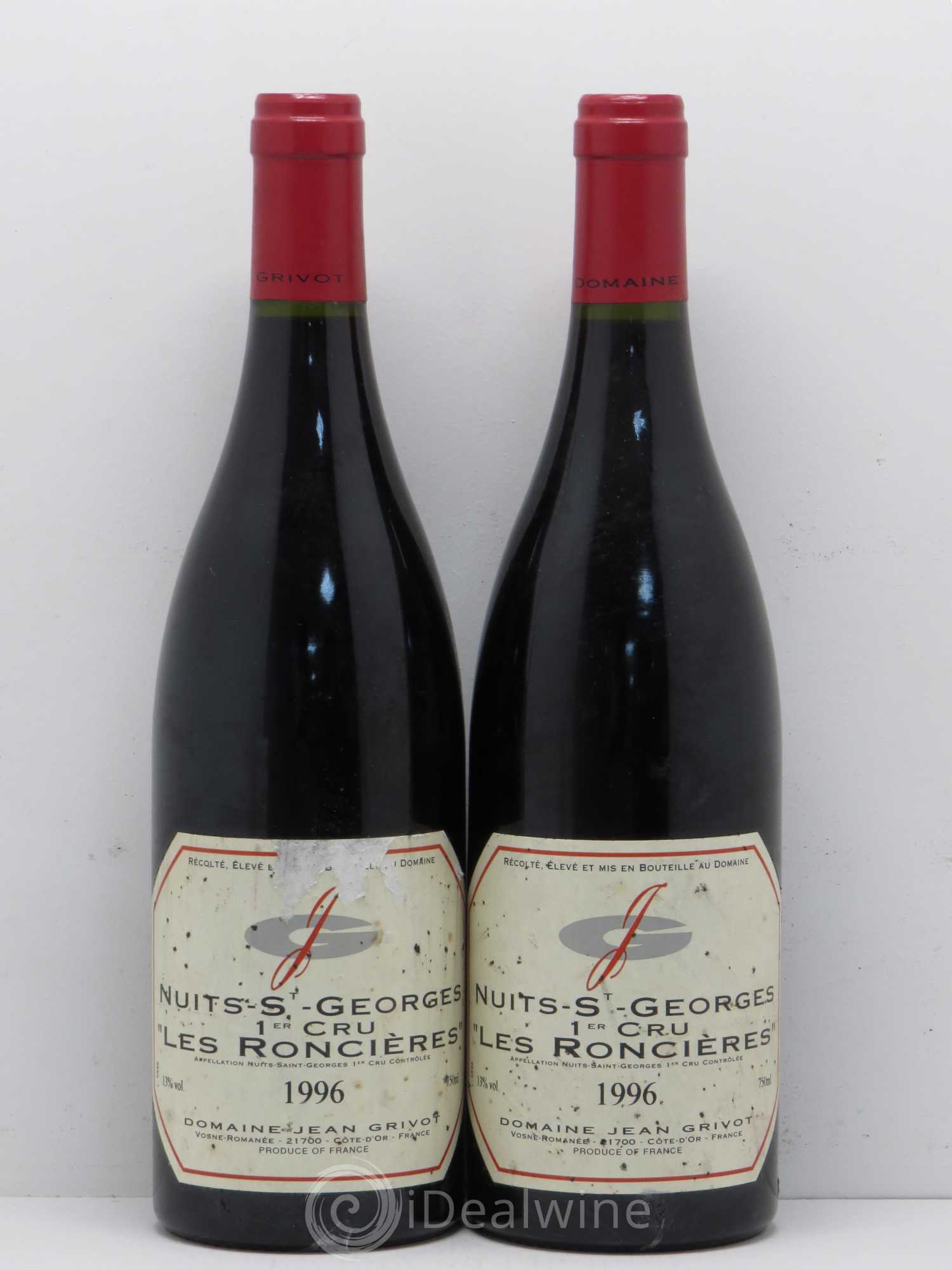 Nuits-Saint-Georges 1er Cru Roncière Jean Grivot 1996 - Lot de 2 bouteilles - 0