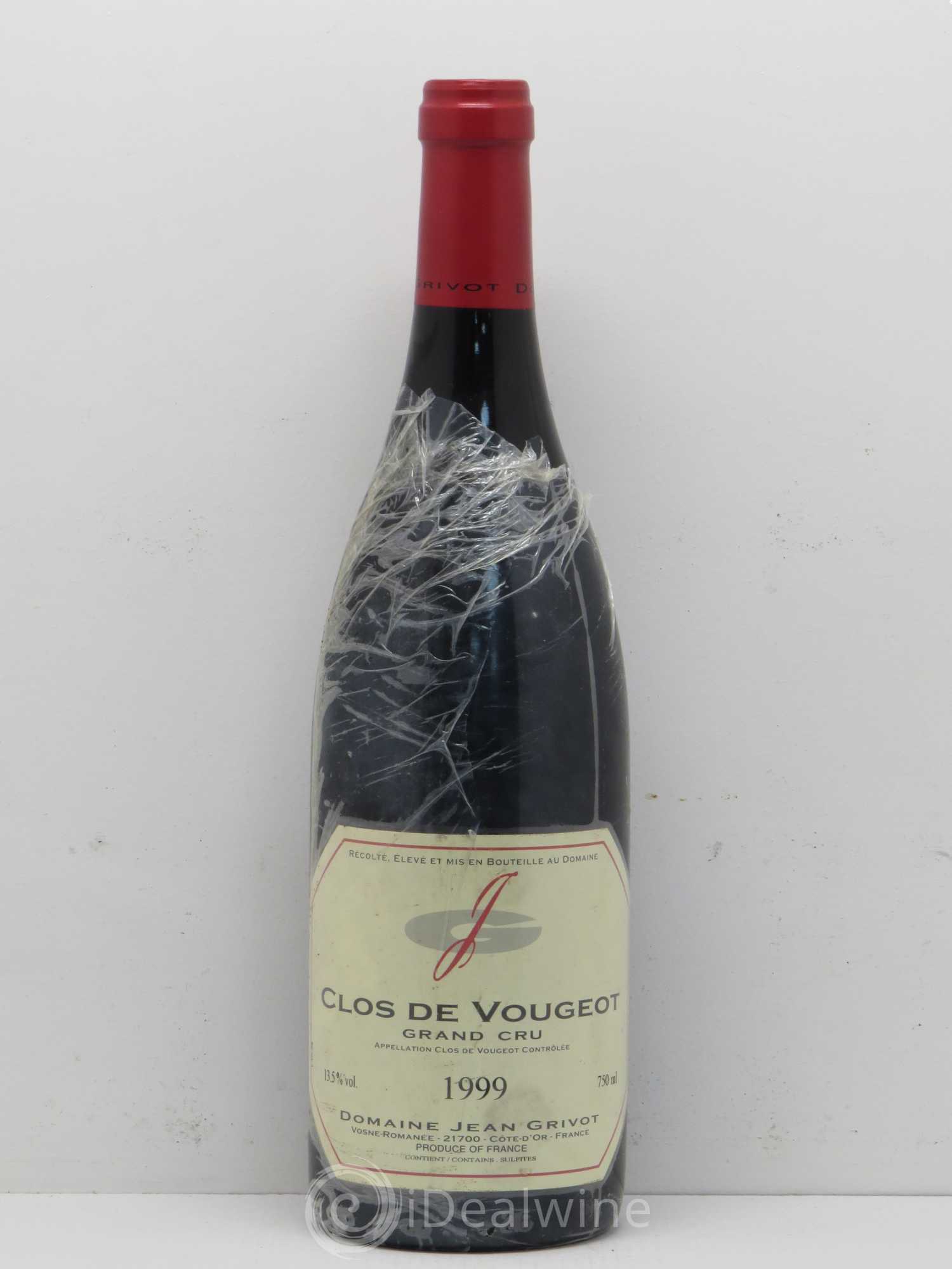 Clos de Vougeot Grand Cru Jean Grivot 1999 - Lot de 1 bouteille - 0