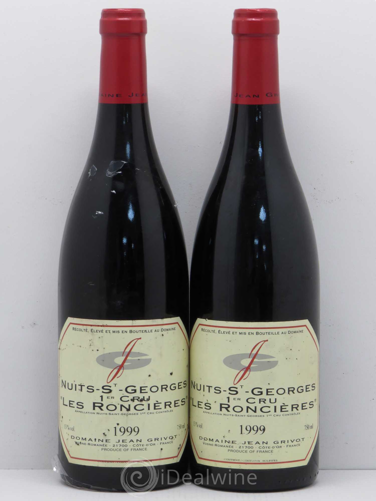 Nuits-Saint-Georges 1er Cru Roncière Jean Grivot (sans prix de réserve) 1999 - Lot de 2 bouteilles - 0