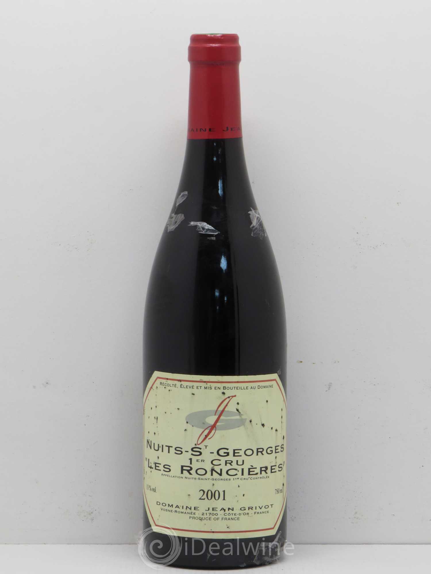 Nuits-Saint-Georges 1er Cru Roncière Jean Grivot 2001 - Lot de 1 bouteille - 0