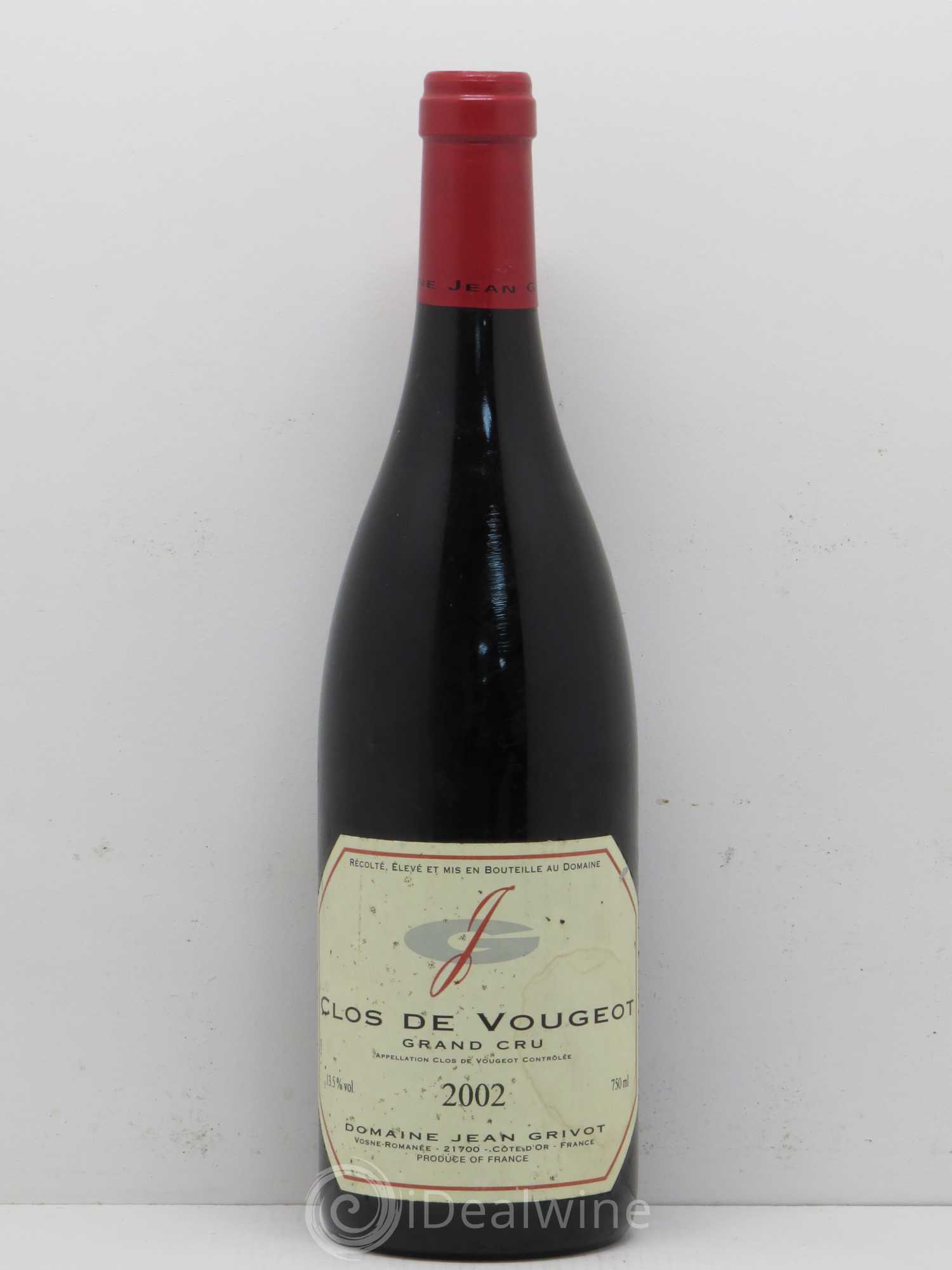 Clos de Vougeot Grand Cru Jean Grivot 2002 - Lot de 1 bouteille - 0