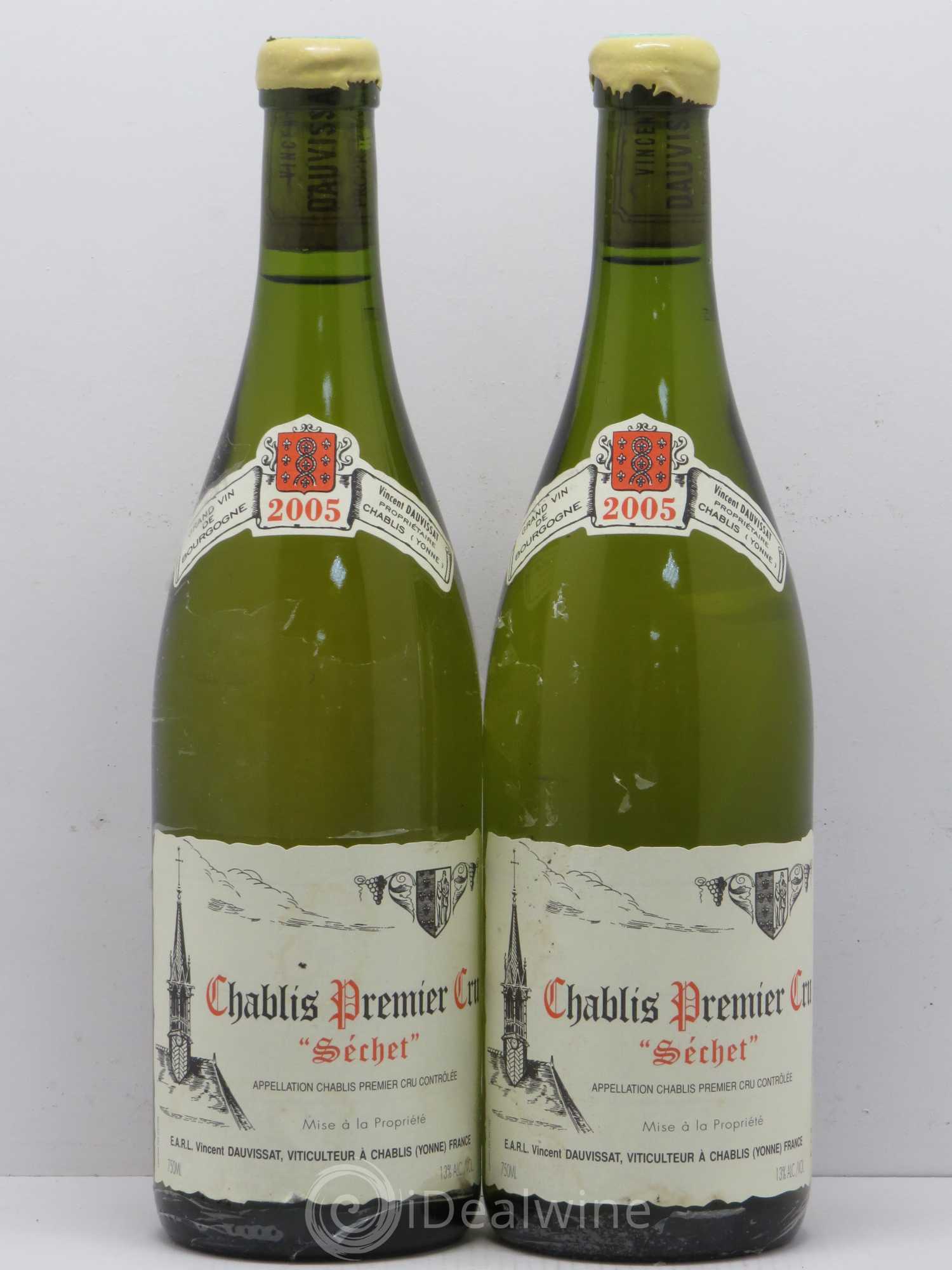 Chablis 1er Cru Séchet Vincent Dauvissat (Domaine) 2005 - Lot de 2 bouteilles - 0