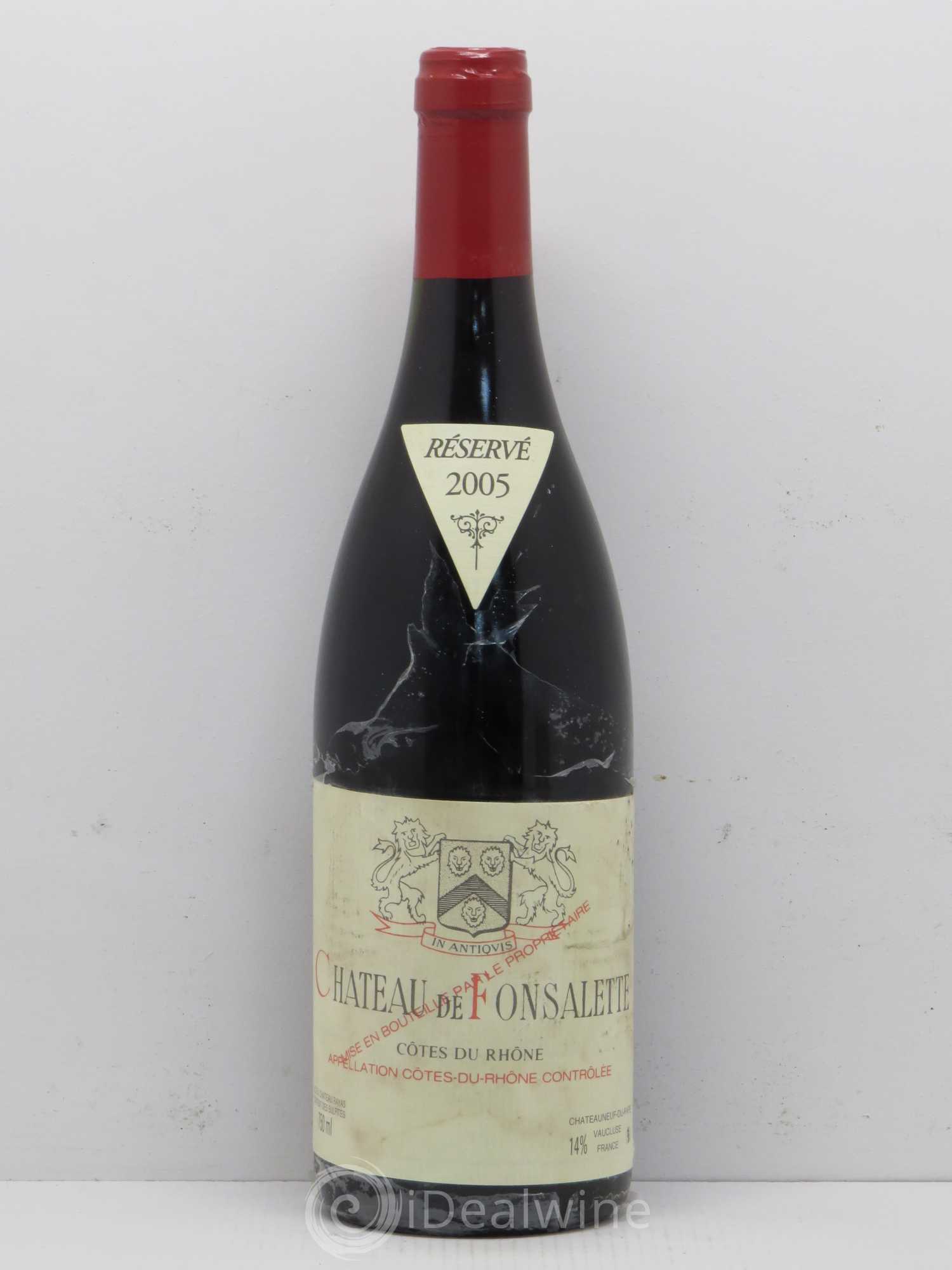 Côtes-du-Rhône Château de Fonsalette Emmanuel Reynaud 2005 - Lot de 1 bouteille - 0