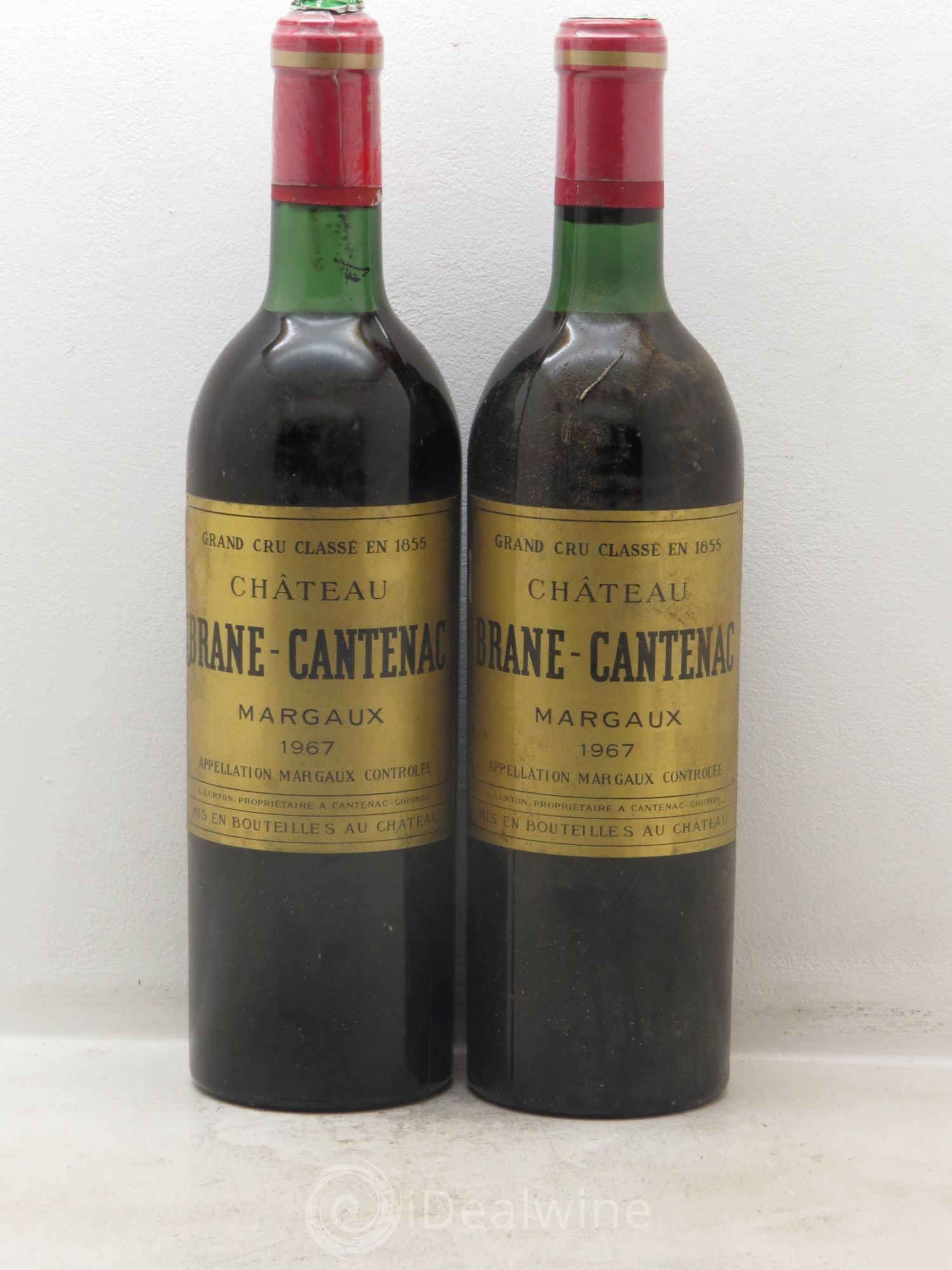 Château Brane Cantenac 2ème Grand Cru Classé 1967 - Lot de 2 bouteilles - 0
