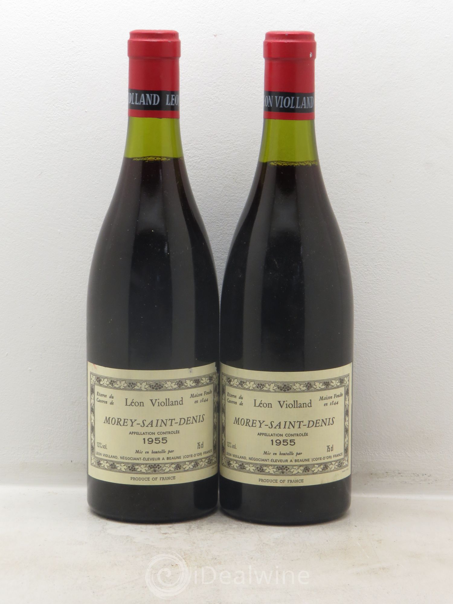 Morey-Saint-Denis Leon Violland 1955 - Lot de 2 bouteilles - 0