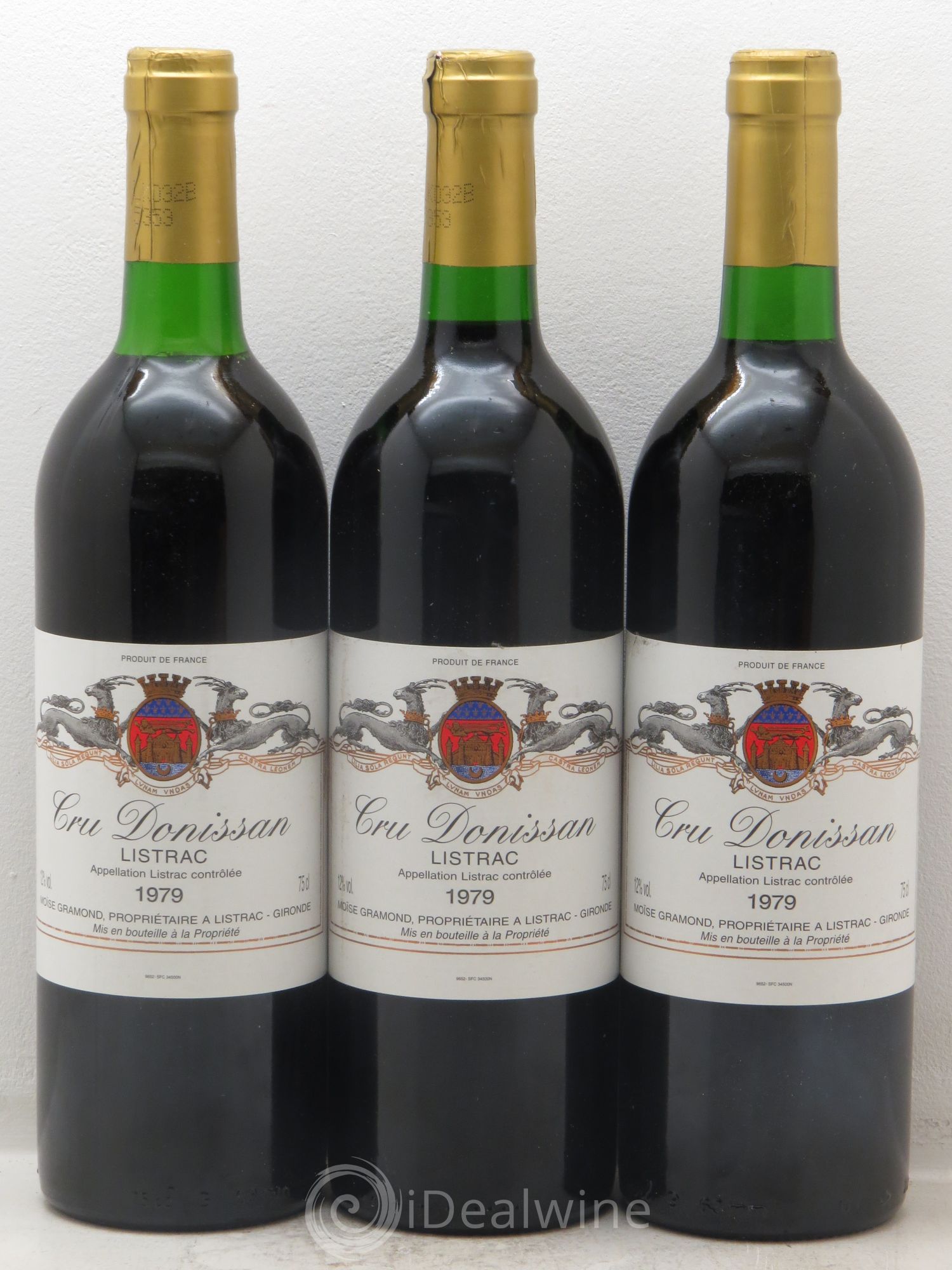 Listrac Moise Gramond Cru Donissan (sans prix de réserve) 1979 - Posten von 3 Flaschen - 0