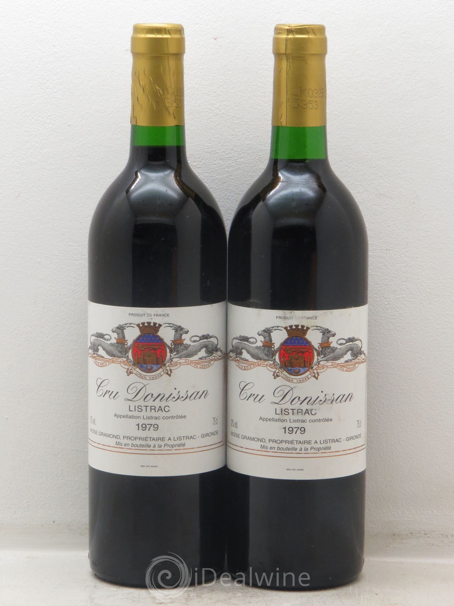 Listrac Moise Gramond Cru Donissan (sans prix de réserve) 1979 - Posten von 2 Flaschen - 0