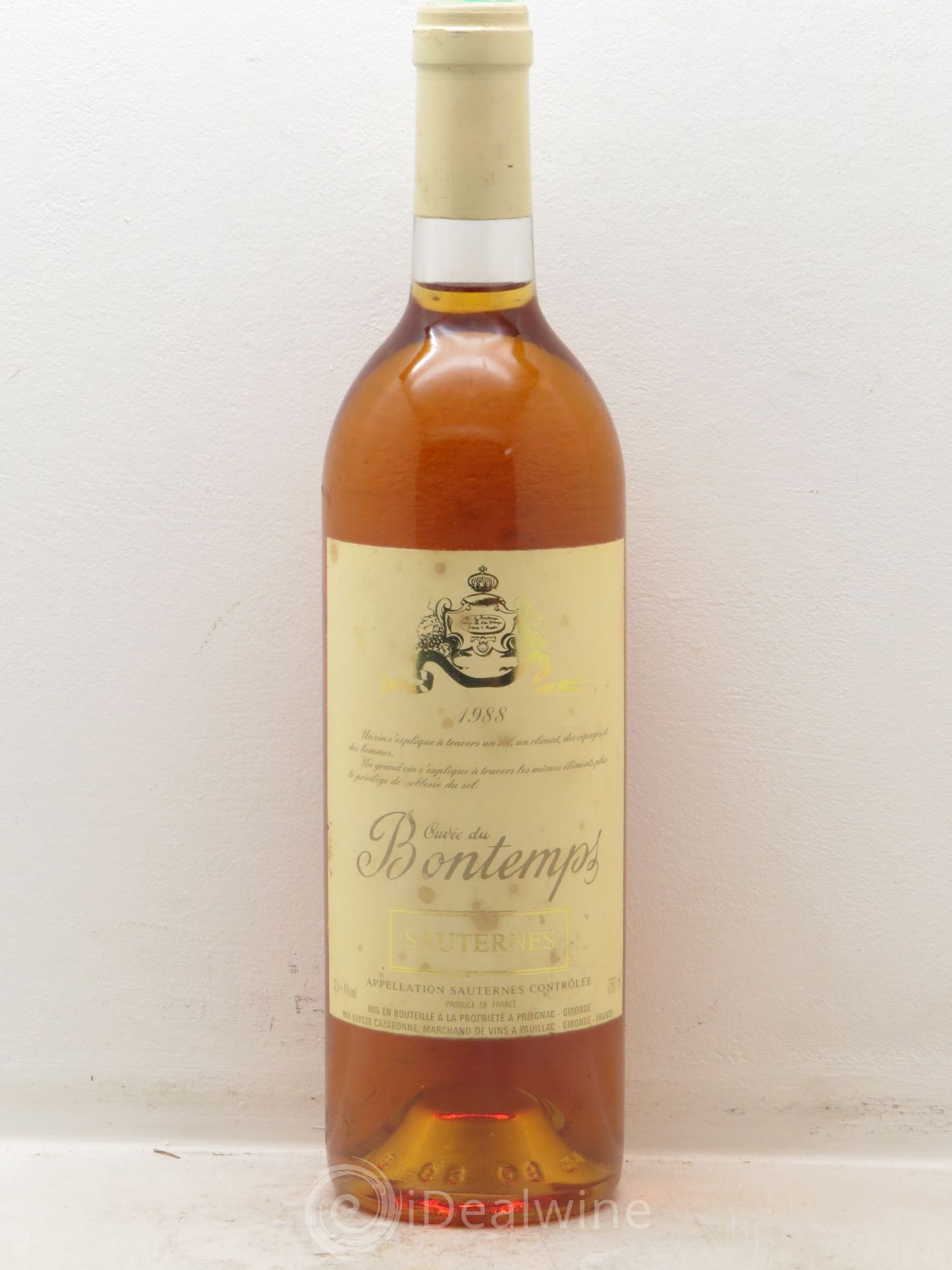 Sauternes Cuvée du Bon Temps 1988 - Lotto di 1 bottiglia - 0