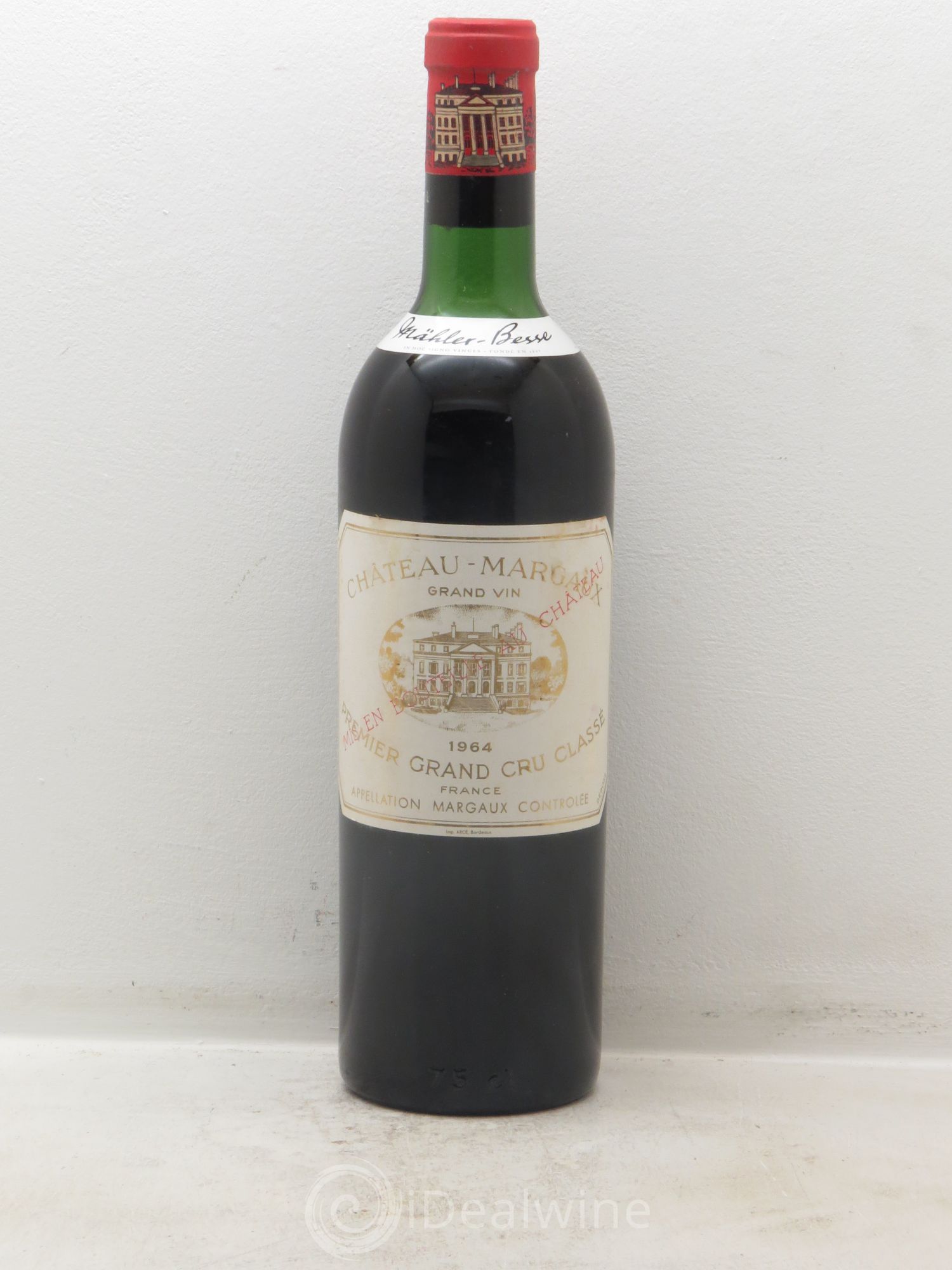 Château Margaux 1er Grand Cru Classé Nég.Mähler Besse 1964 - Lot de 1 bouteille - 0
