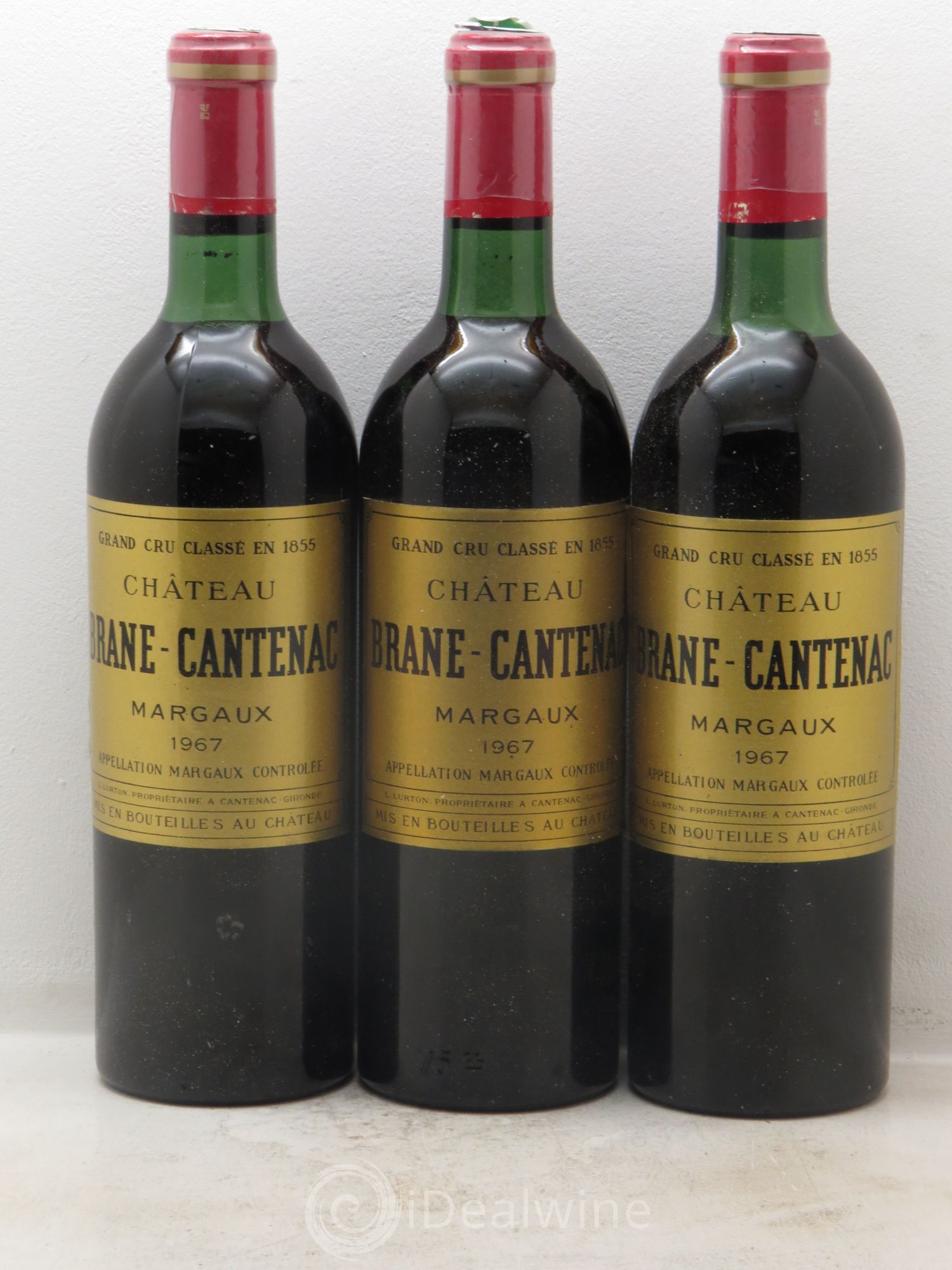 Château Brane Cantenac 2ème Grand Cru Classé 1967 - Lot de 3 bouteilles - 0