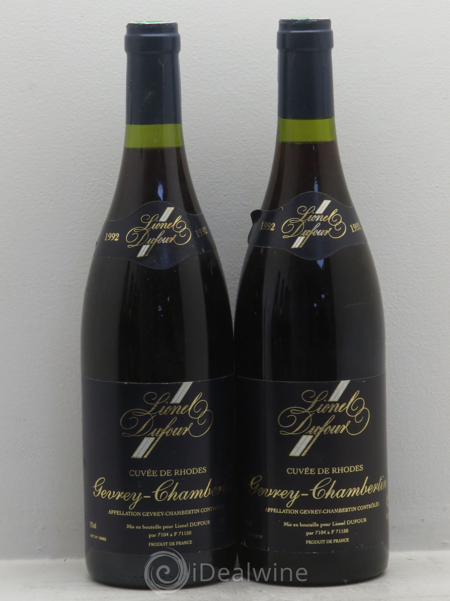 Gevrey-Chambertin Cuvée de Rhodes - Domaine Dufour 1992 - Lot de 2 bouteilles - 0