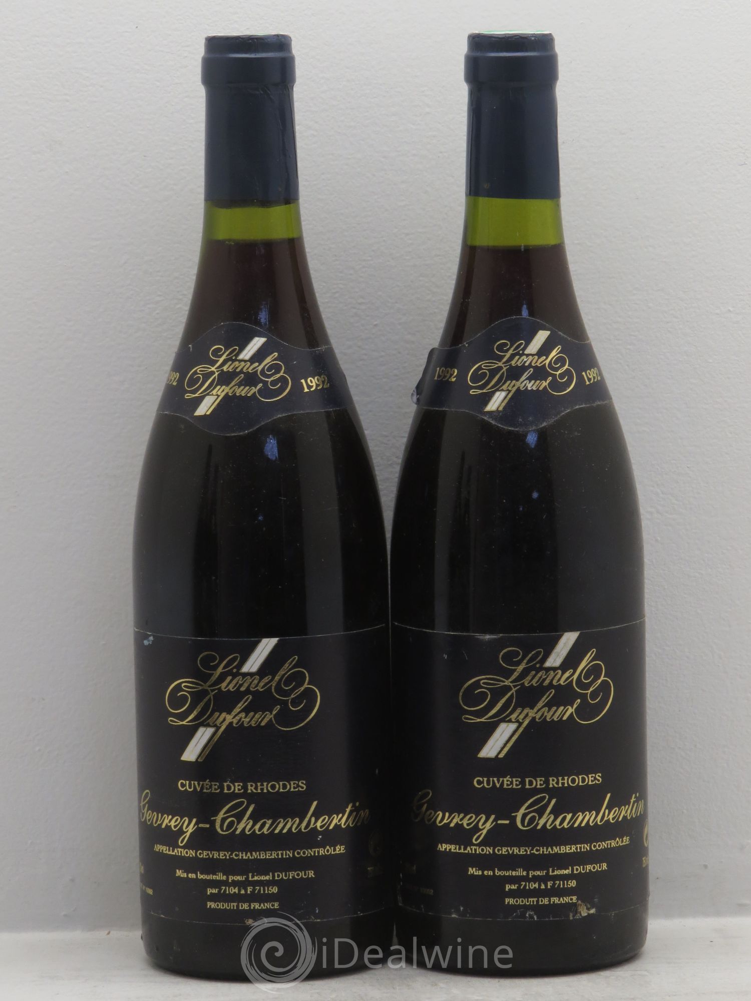 Gevrey-Chambertin Cuvée de Rhodes - Domaine Dufour 1992 - Lot de 2 bouteilles - 0