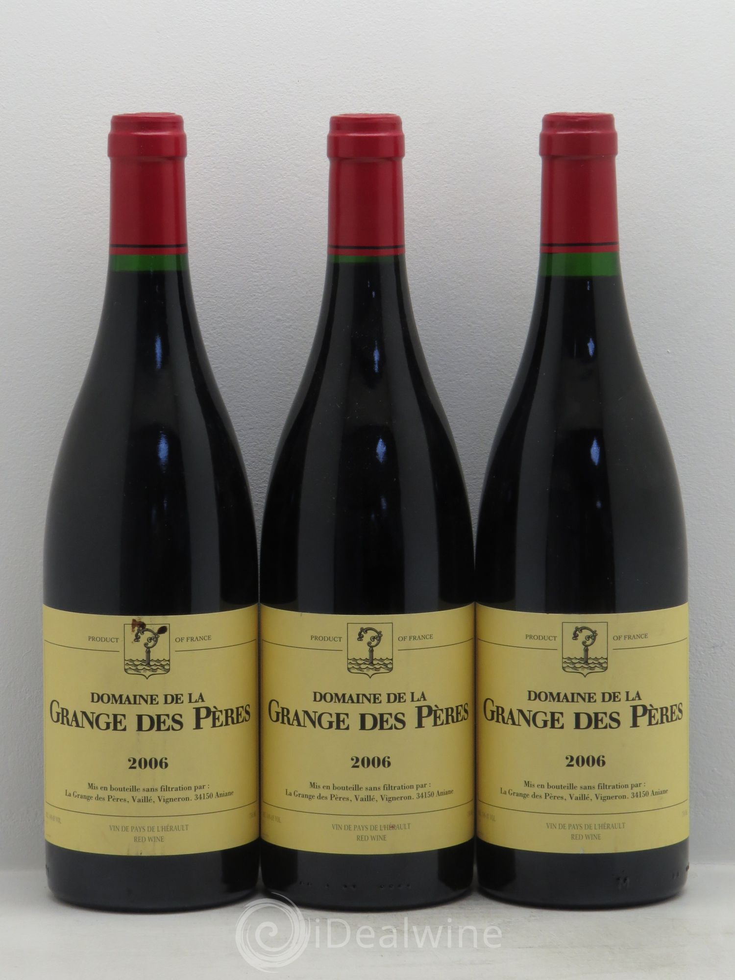 Pays d'Hérault Grange des Pères Laurent Vaillé 2006 - Lot de 3 bouteilles - 0
