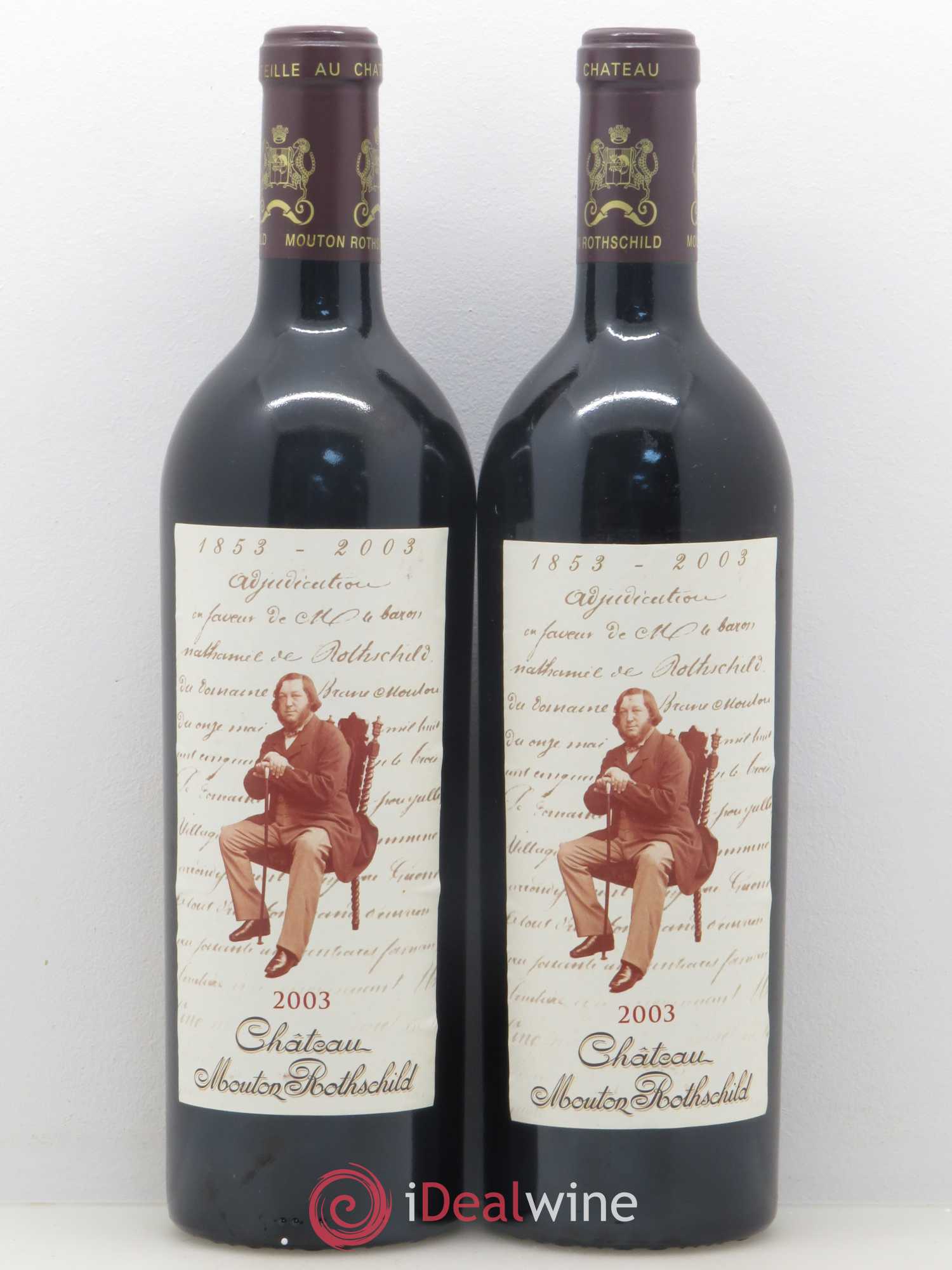 Château Mouton Rothschild 1er Grand Cru Classé 2003 - Lot de 2 bouteilles - 0