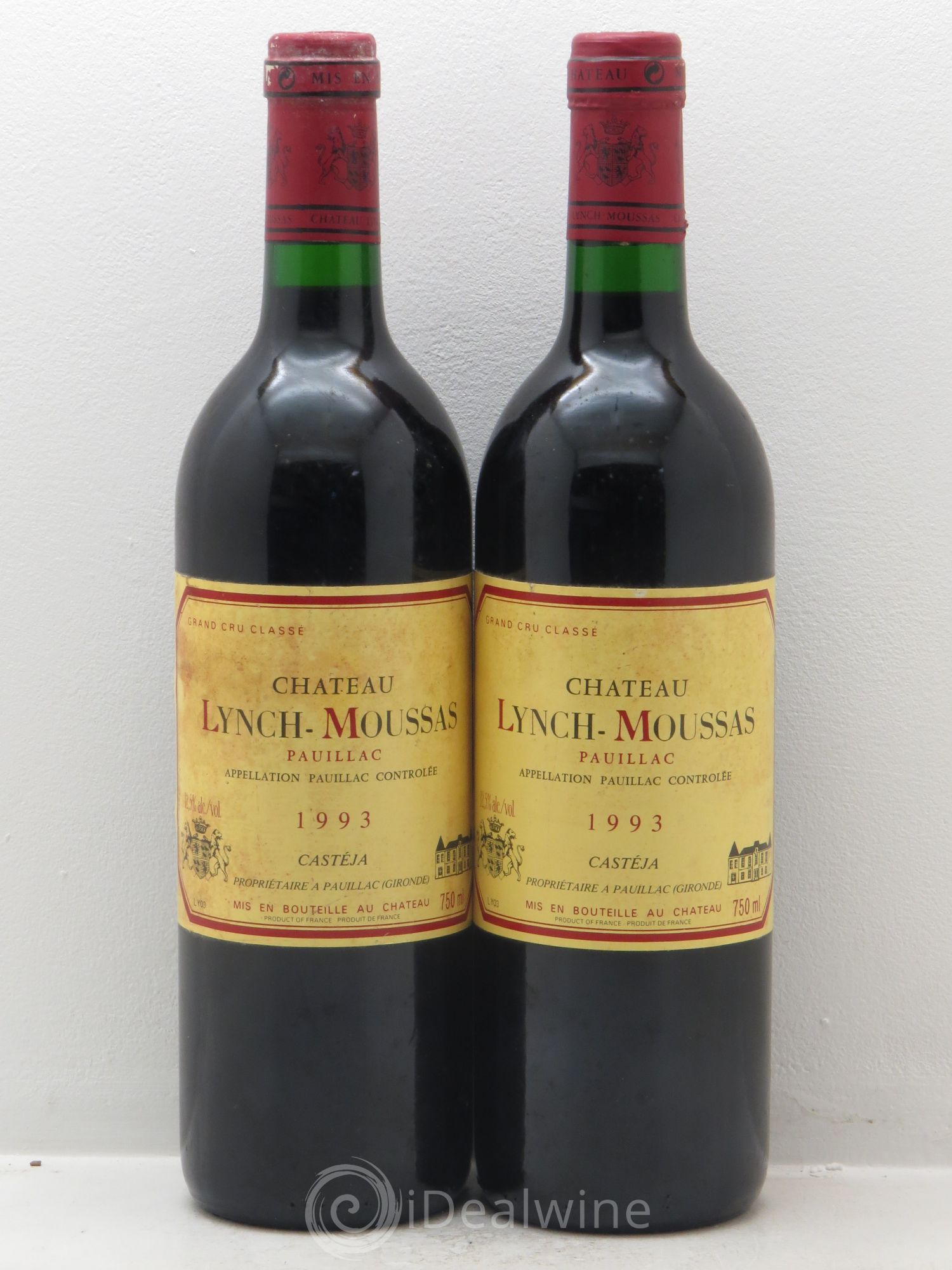 Château Lynch Moussas 5ème Grand Cru Classé 1993 - Lot de 2 bouteilles - 0