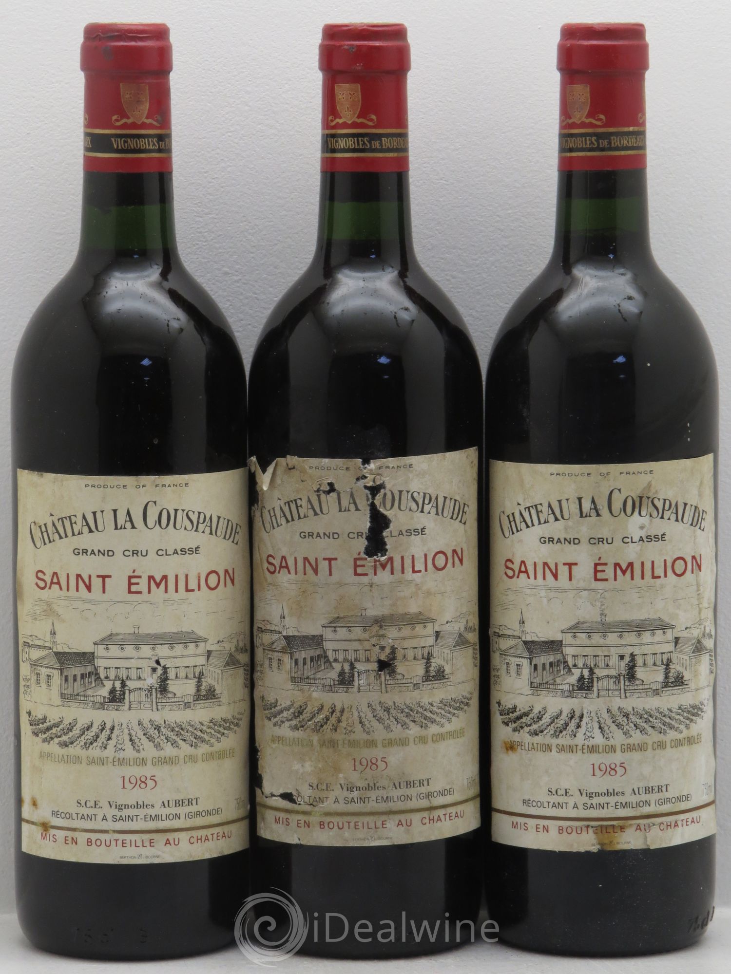 Château la Couspaude Grand Cru Classé 1985 - Lot de 3 bouteilles - 0