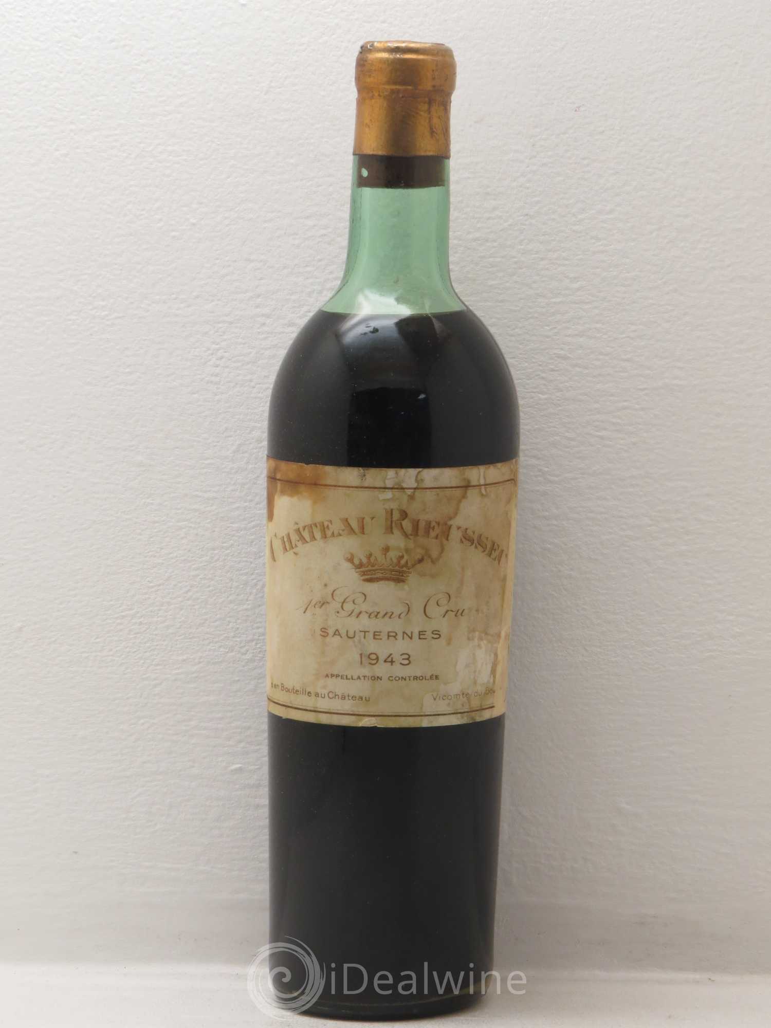 Château Rieussec 1er Grand Cru Classé 1943 - Posten von 1 Flasche - 0