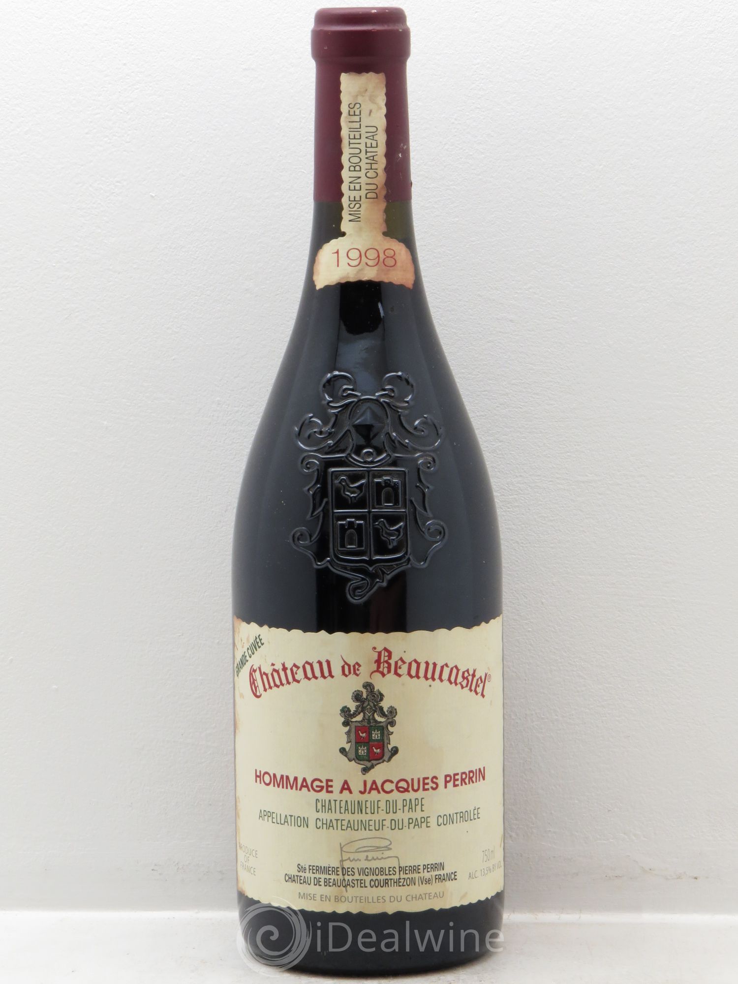 Châteauneuf-du-Pape Château de Beaucastel Hommage à Jacques Perrin Famille Perrin 1998 - Lot de 1 bouteille - 0