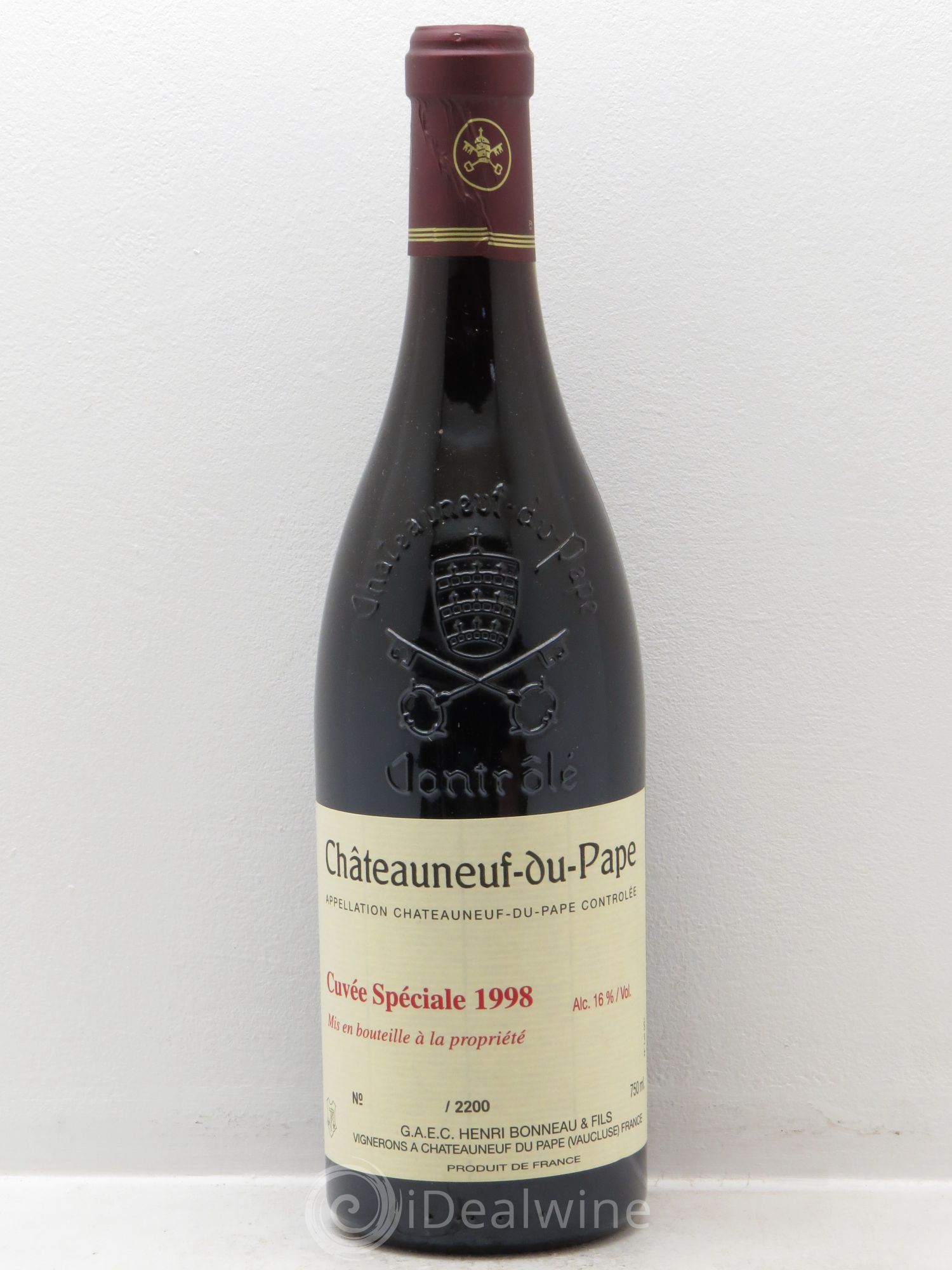 Châteauneuf-du-Pape Cuvée spéciale Henri Bonneau & Fils 1998 - Lot de 1 bouteille - 0
