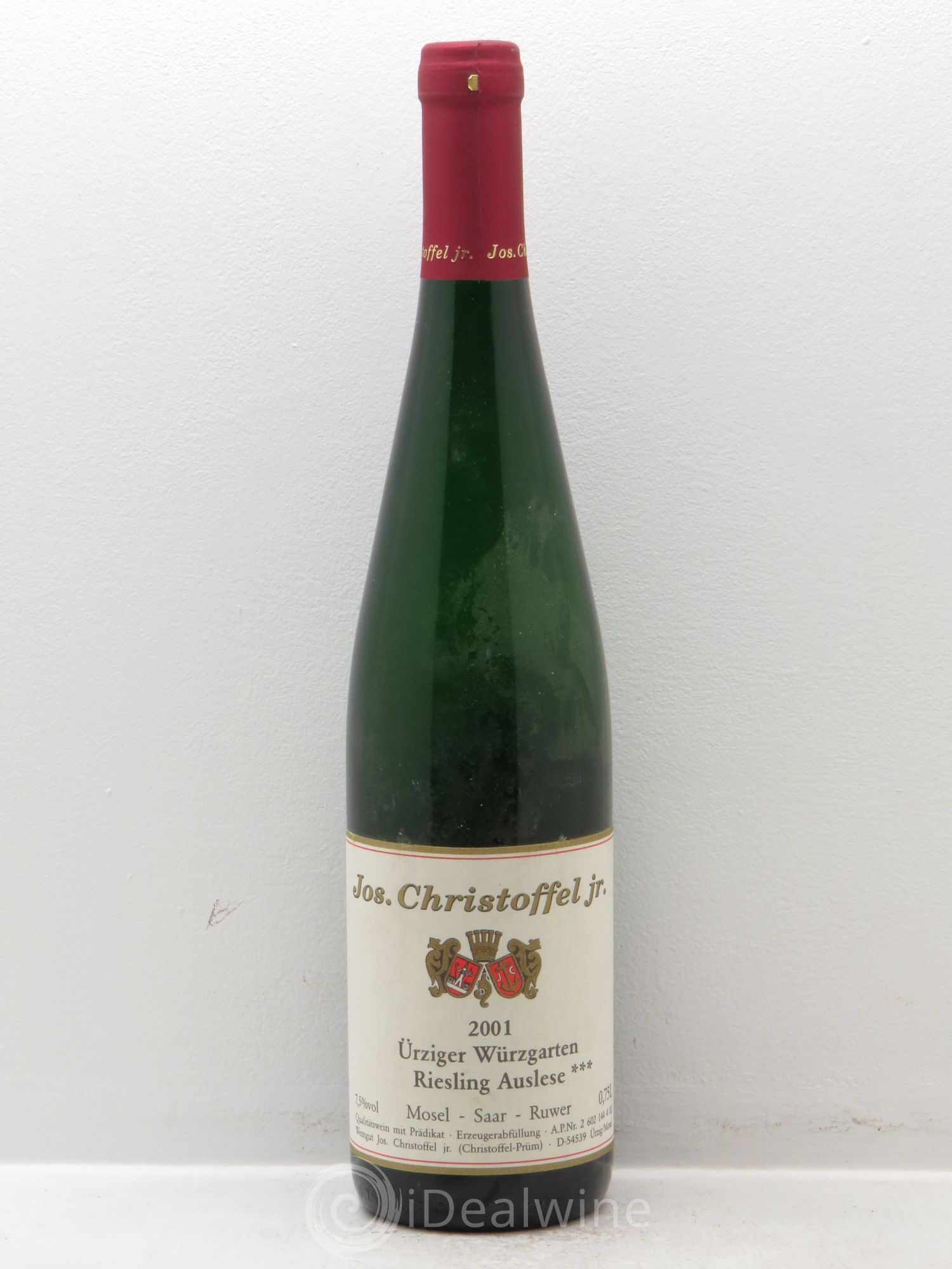 Allemagne Mosel-Saar Jos Christoffel - Ürziger Würzgarten Riesling Auslese (3*) 2001 - Posten von 1 Flasche - 0