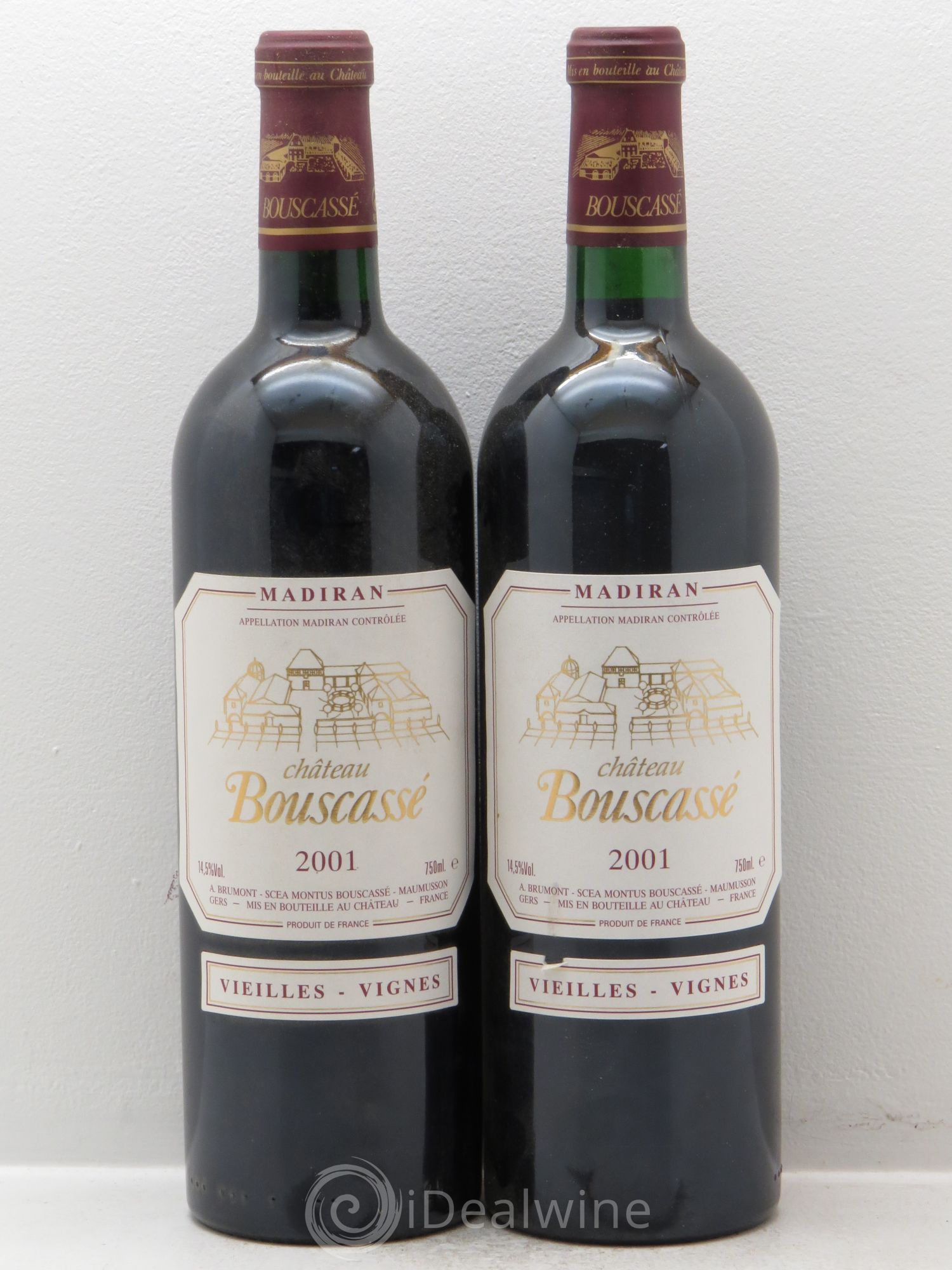 Madiran Vieilles Vignes Château Bouscassé - Alain Brumont 2001 - Lot de 2 bouteilles - 0