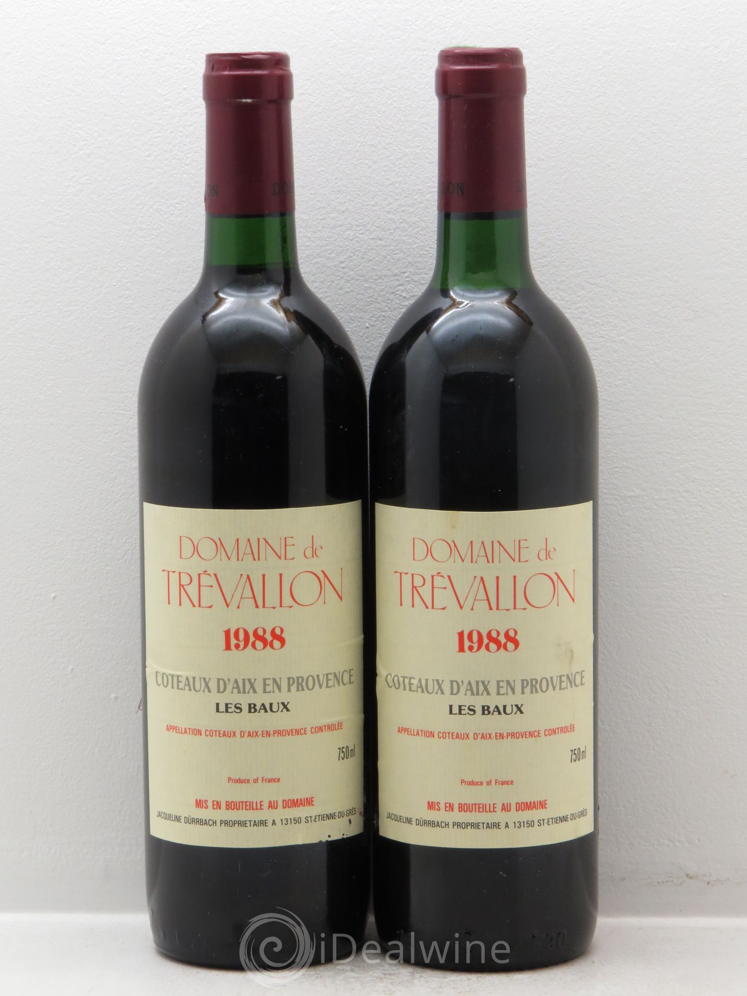 Coteaux d'Aix-en-Provence Trévallon (Domaine de) Eloi Dürrbach 1988 - Lot de 2 bouteilles - 0